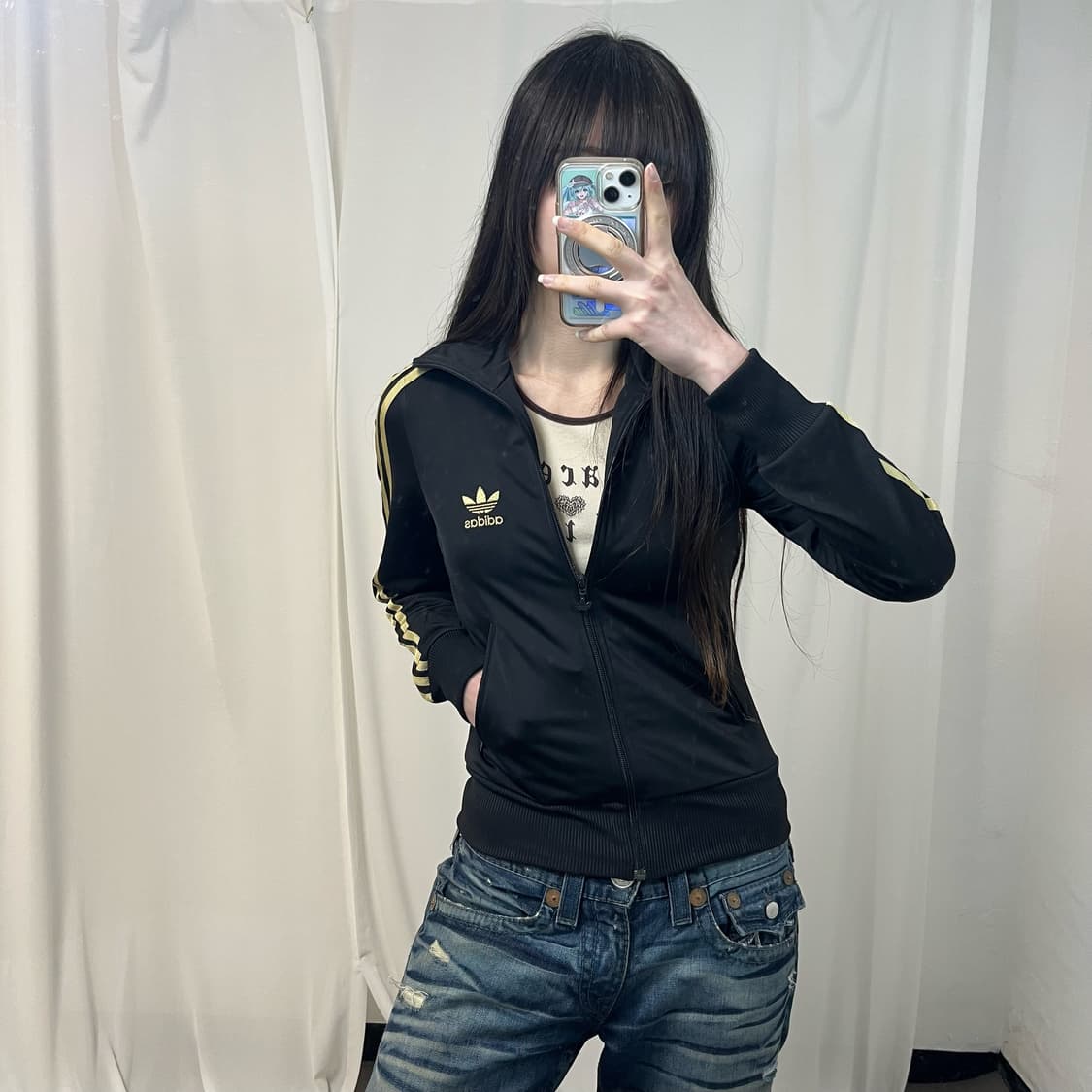 Adidas black gold Firebird jersey 상품이미지1