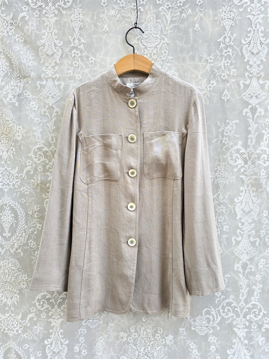 90s 아르마니 진스 리넨 자켓 (made in italy) 상품이미지1