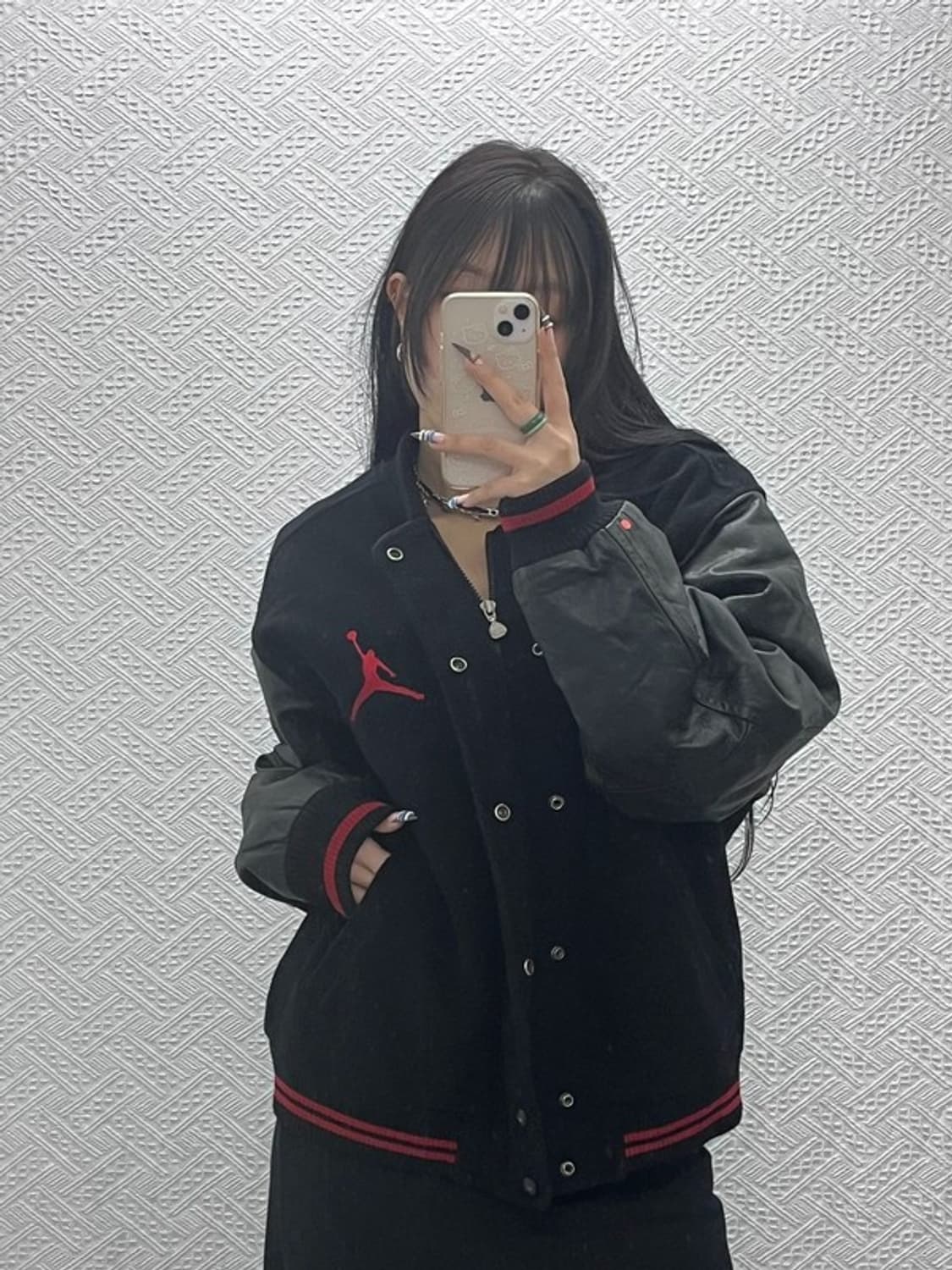 나이키 올드스쿨 90's 점프맨 레더 바시티 자켓 100 C07737 상품이미지2