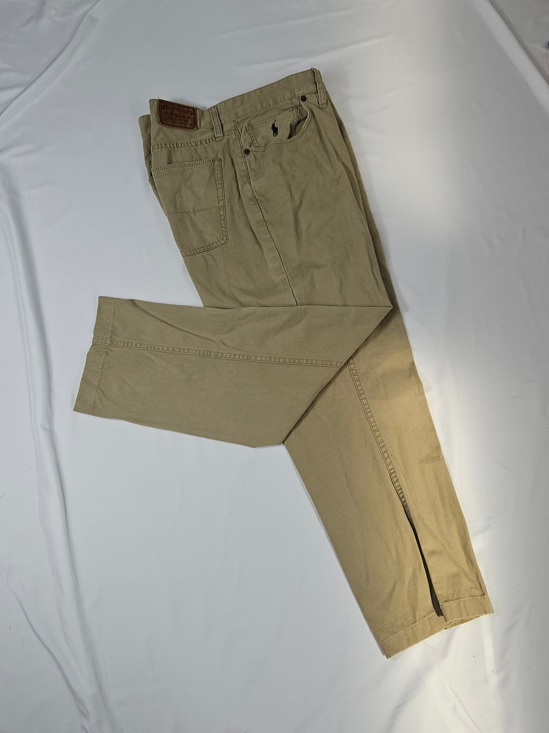 폴로 랄프로렌 가죽패치 데님팬츠 포니로고 빈티지 치노팬츠 바지 36 상품이미지2