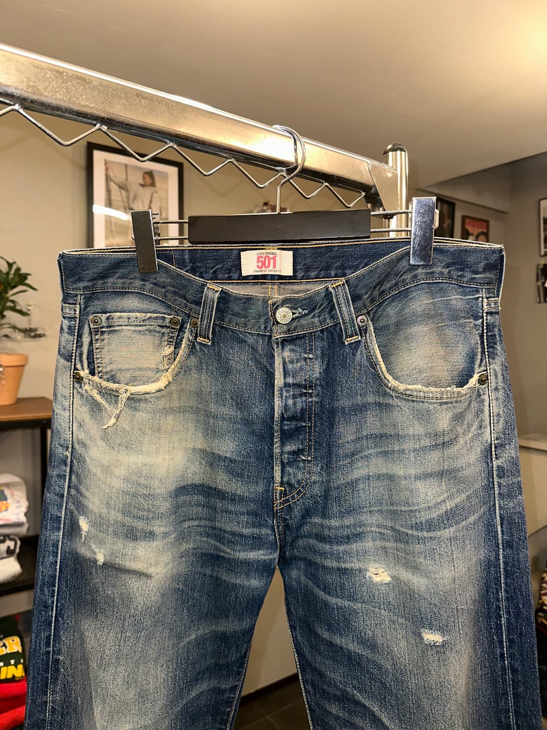 00’s Levi’s 501 Mexico denim washed pant 상품이미지4