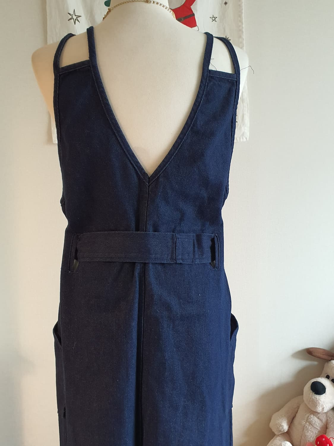 [빈티지] 청 데님 끈 롱 원피스 상품이미지6