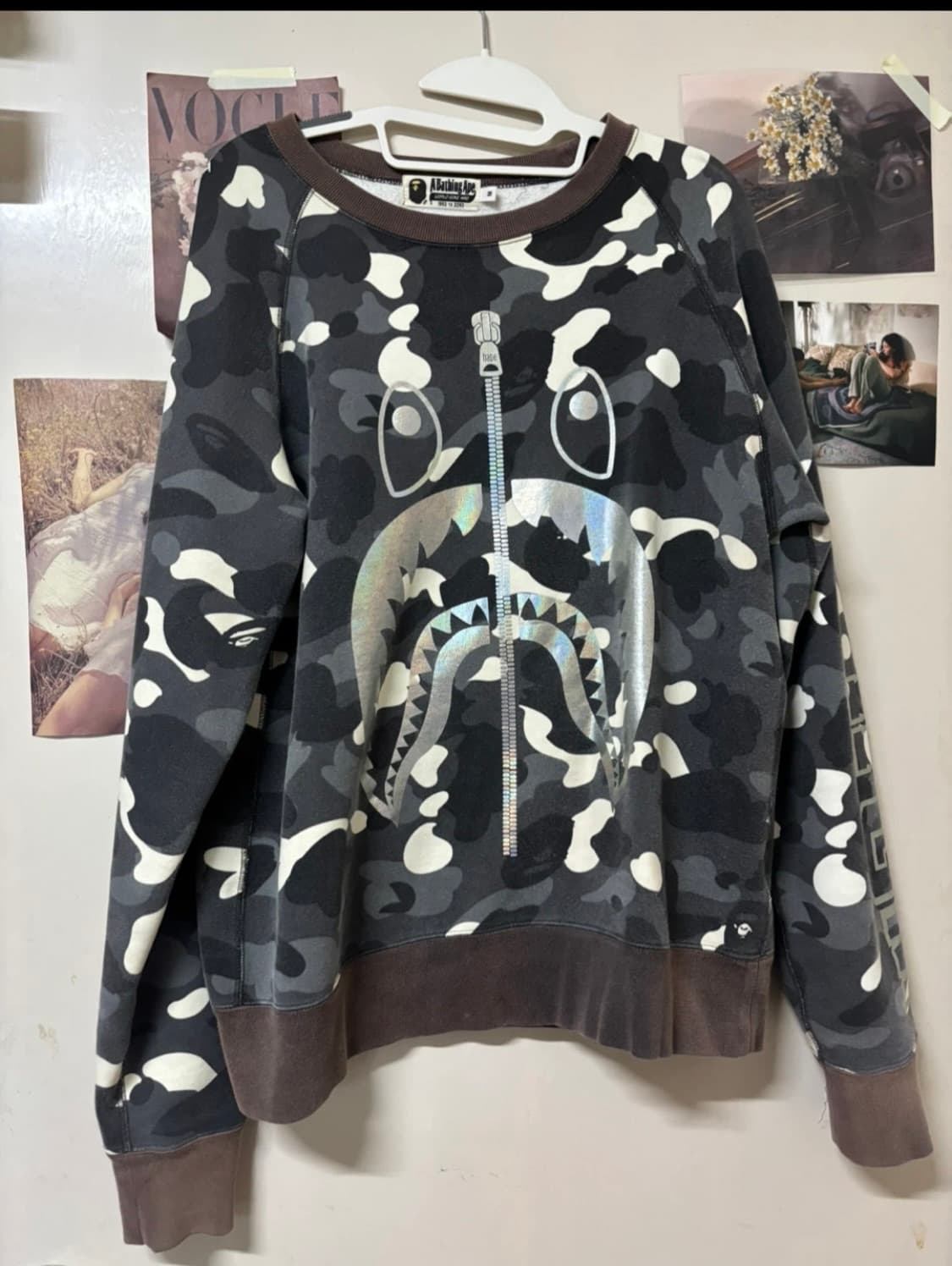 100%정품 베이프 샤크 롱슬리브 블랙 상품이미지1