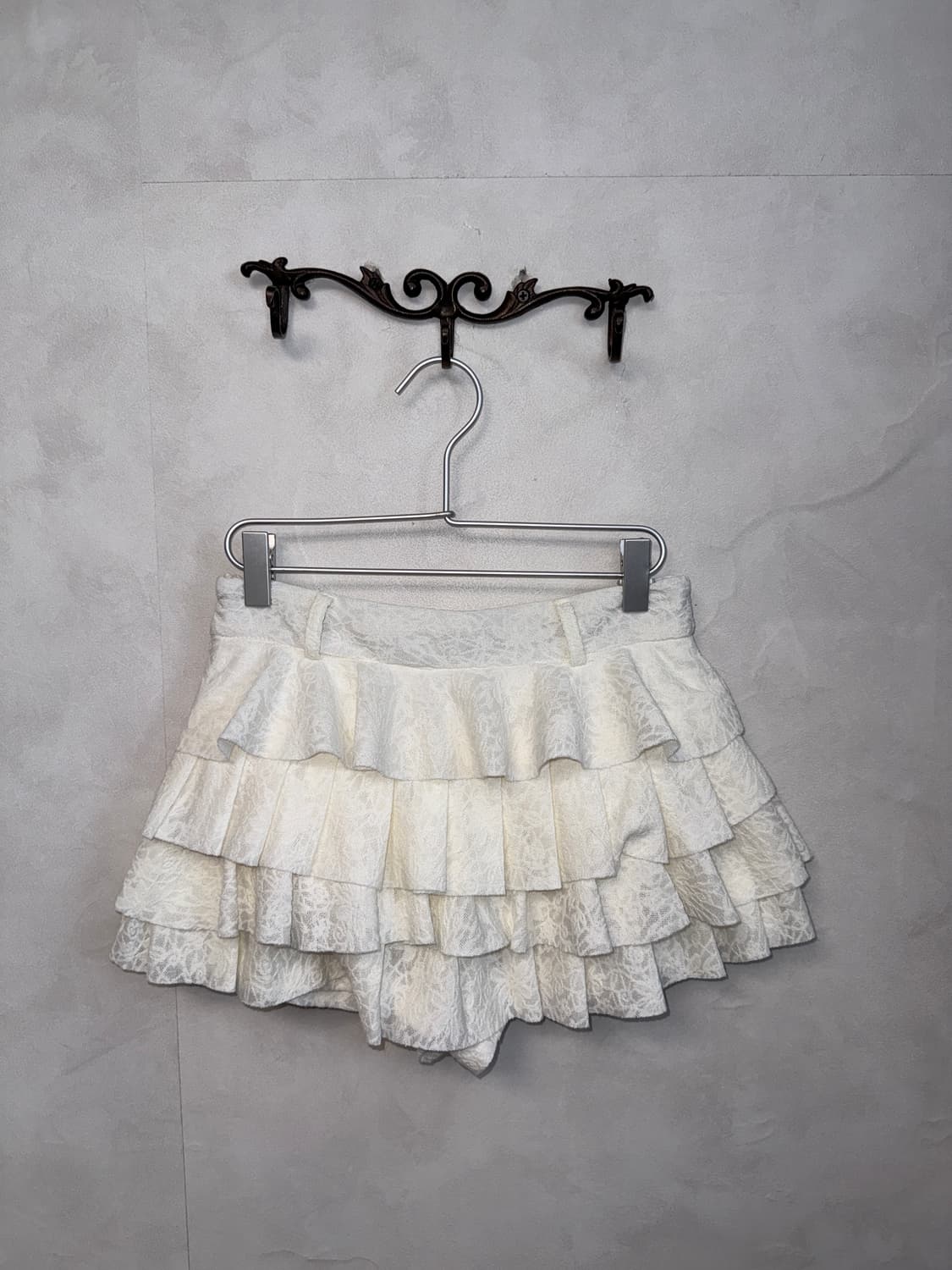 White floral lace cancan micro mini sk 상품이미지1