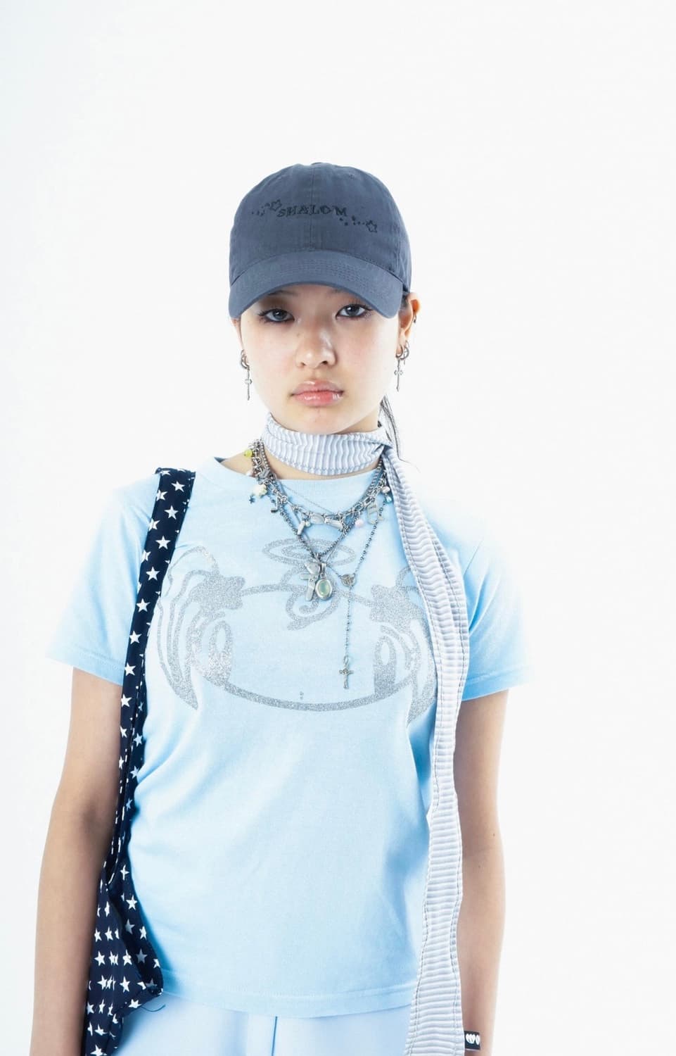 샬롬클럽 퓨로밤 티셔츠 반팔티 스카이 S 상품이미지4