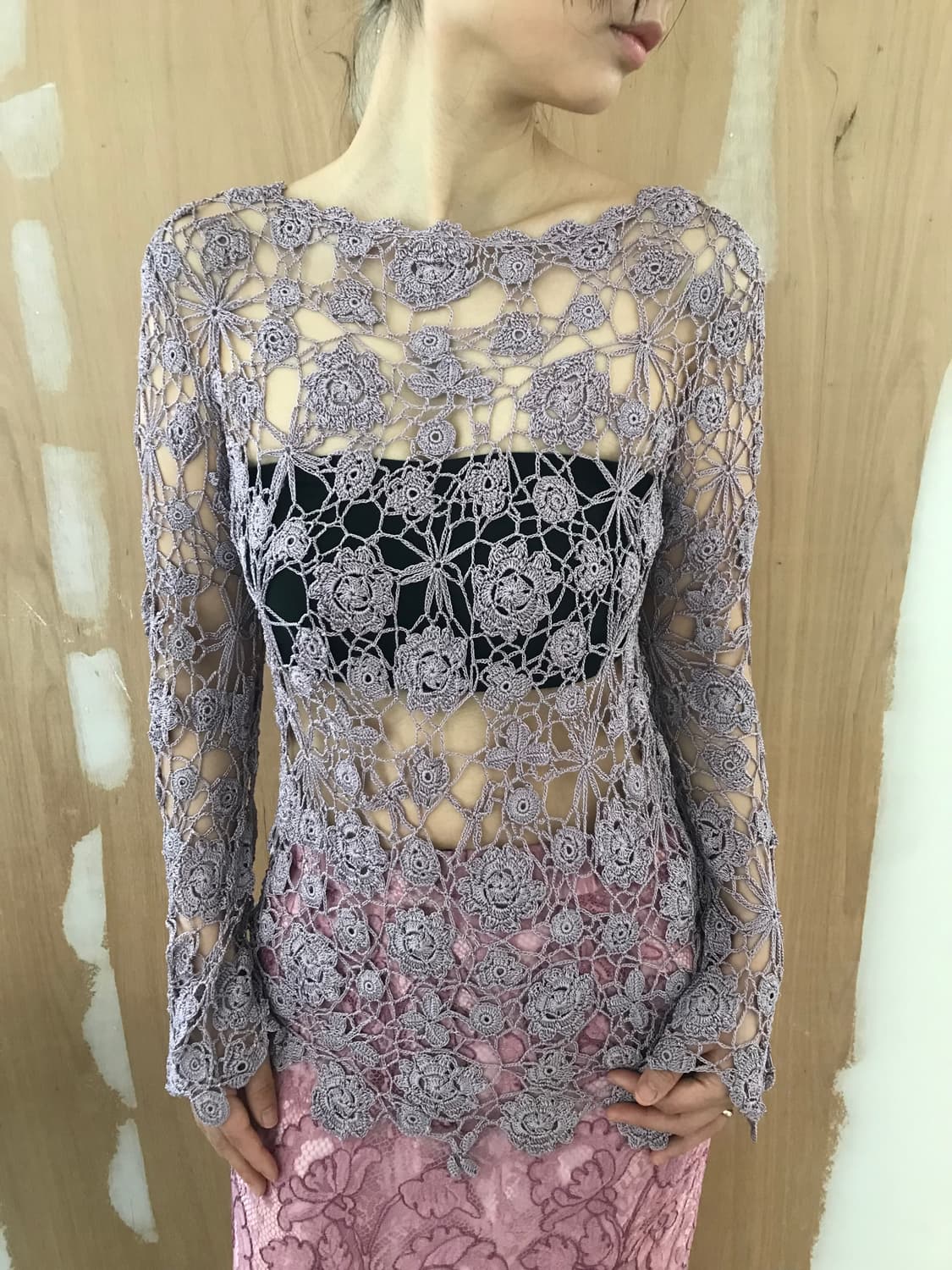 vintage purple net top 상품이미지4