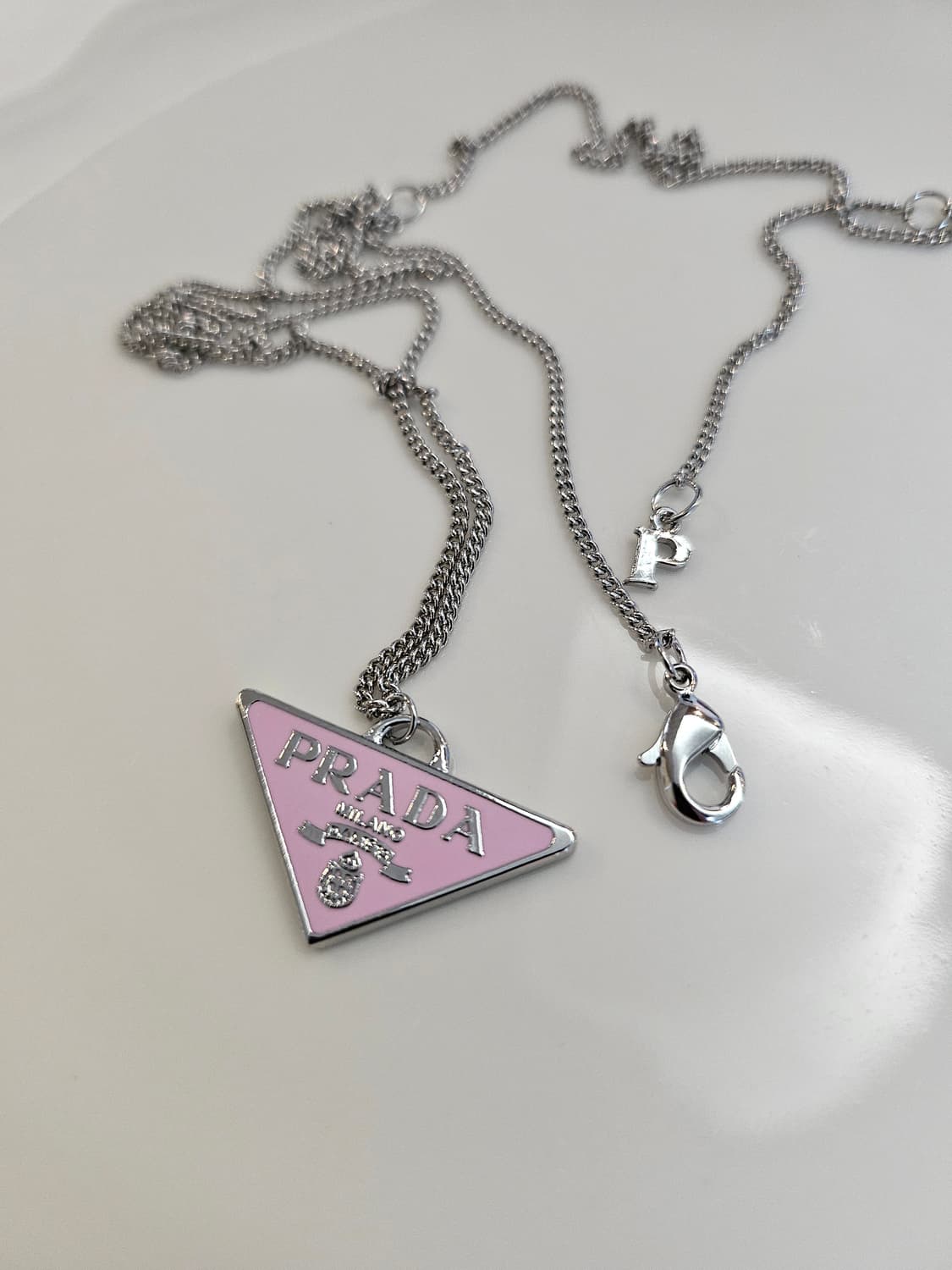 프라다 업사이클링 체인 목걸이 핑크 상품이미지1