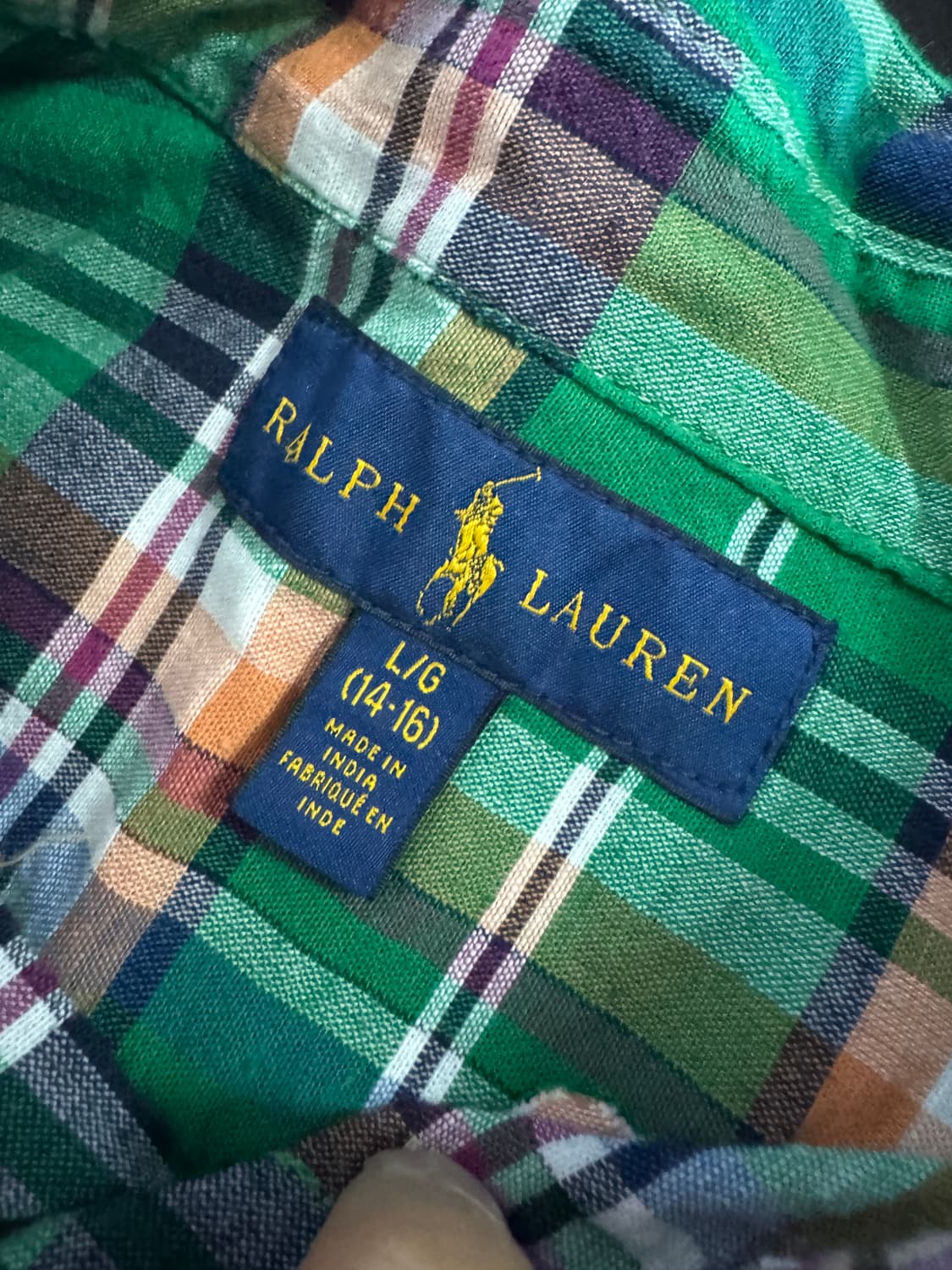 여성 폴로 랄프로렌 린넨 혼방 컬러풀 체크 셔츠 S 상품이미지3