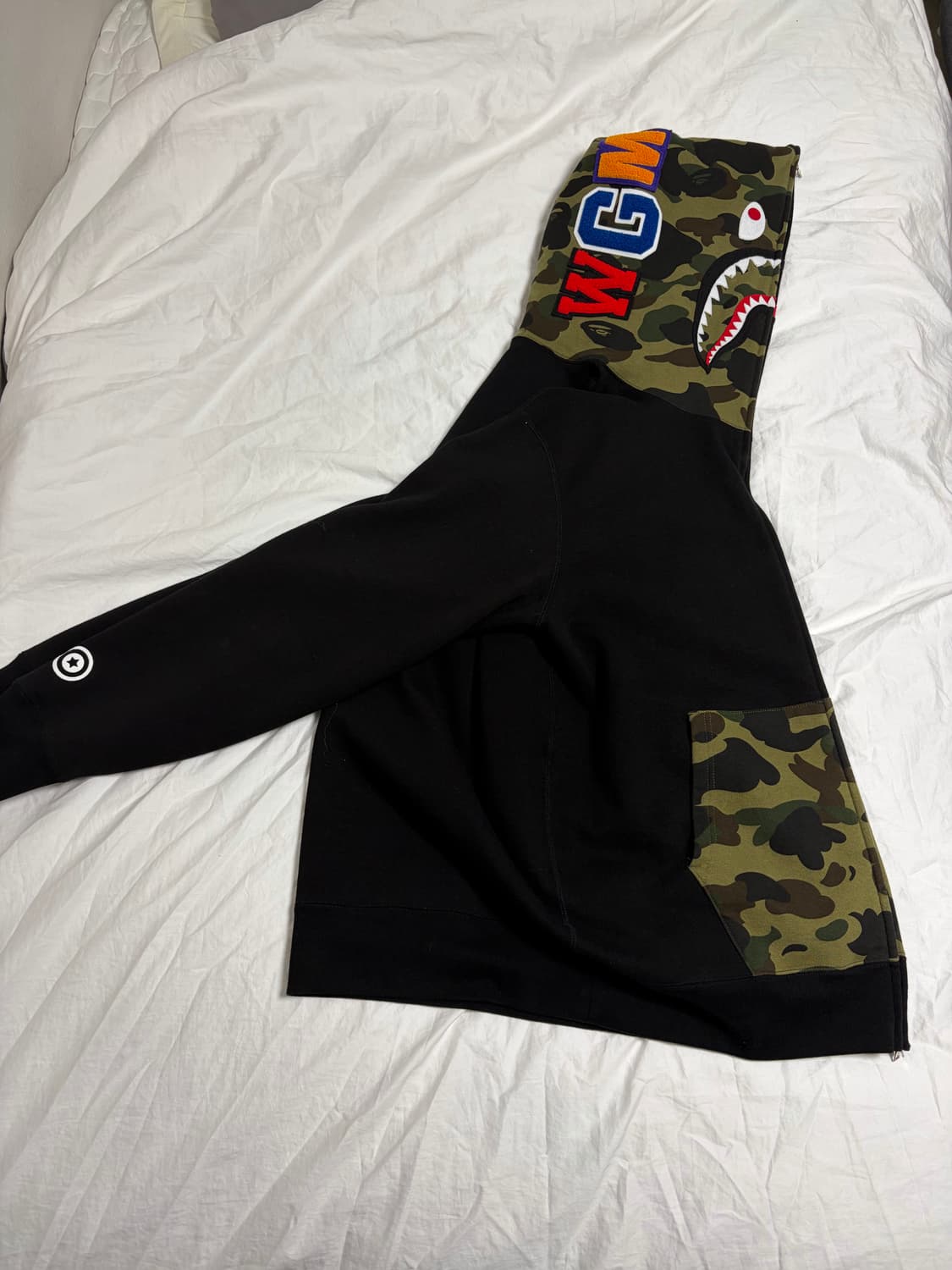 베이프 샤크 풀 집 후드 블랙 상품이미지3