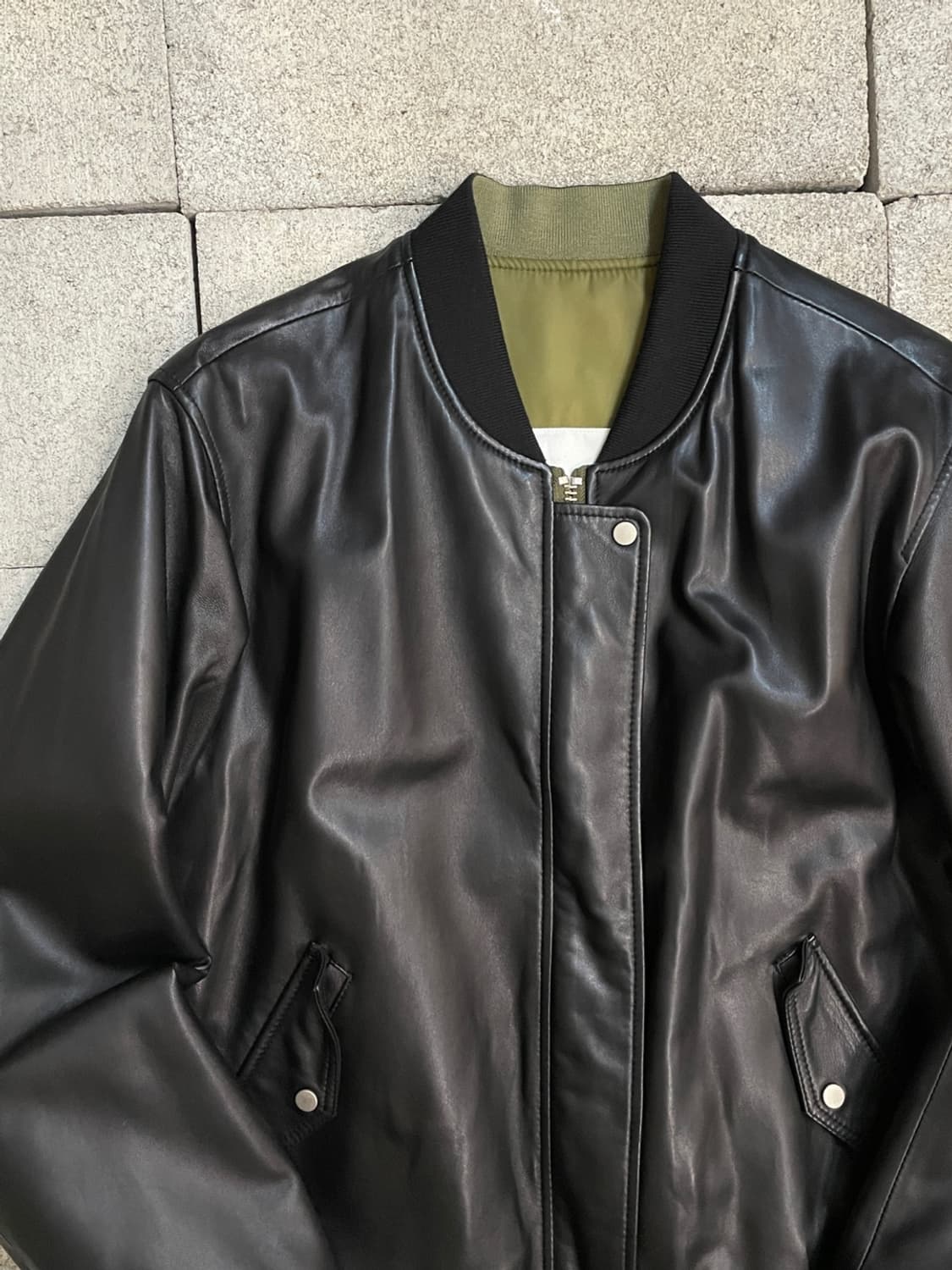 프론트로우 x 인스턴트펑크 리버시블 Ma-1 가죽 자켓 상품이미지4