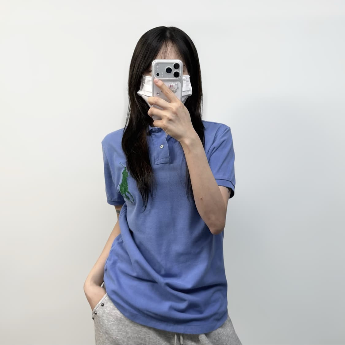 폴로 랄프로렌 빅 포니 자수 카라티 블루 상품이미지1