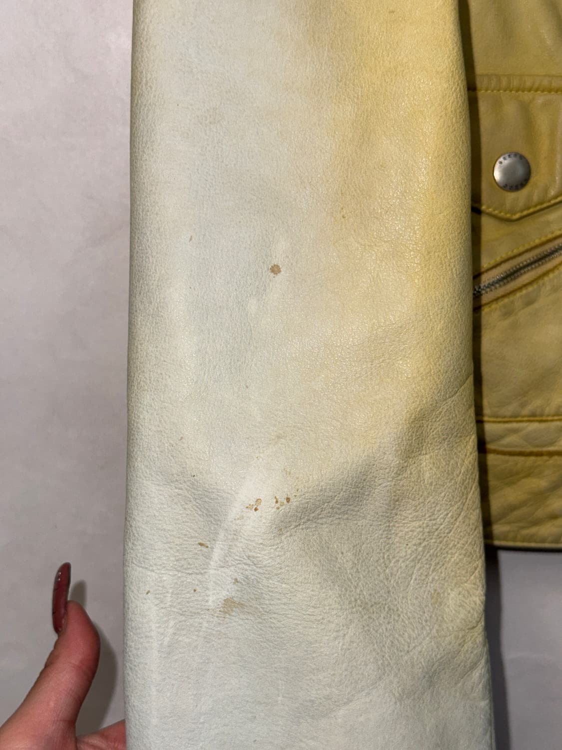GUESS aging yellow cow skin biker jacket 상품이미지8