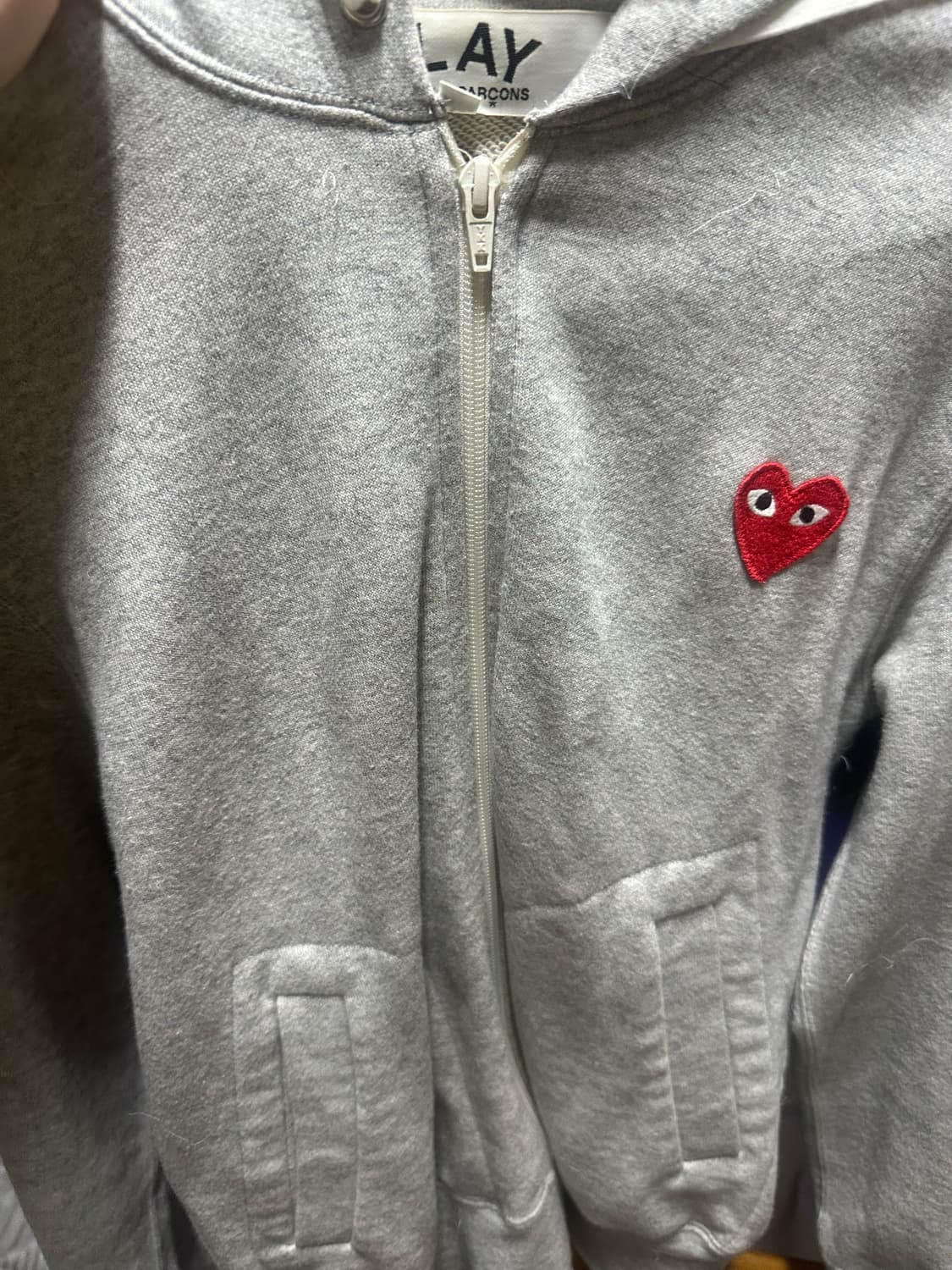 꼼데가르송 남녀공용 백프린팅 후드집업 2xs 상품이미지1