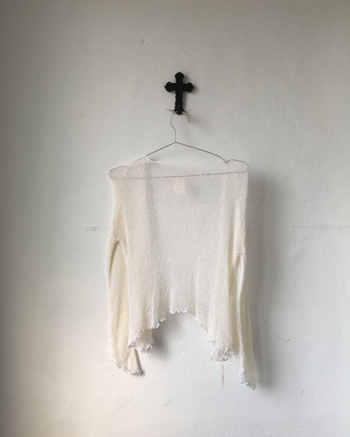 Net knit open cardigan 상품이미지2