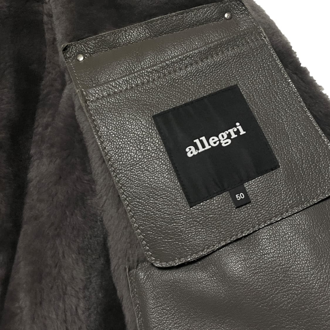 알레그리 무톤 레더 후드 집업 무스탕 상품이미지10