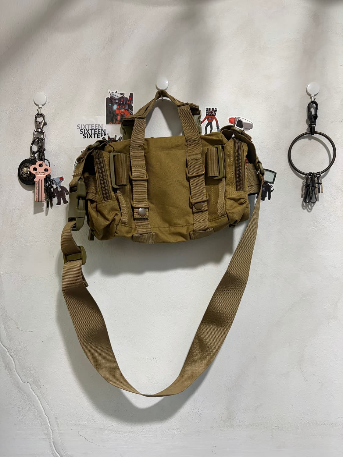 빈티지 밀리터리 카키색 크로스백 상품이미지2