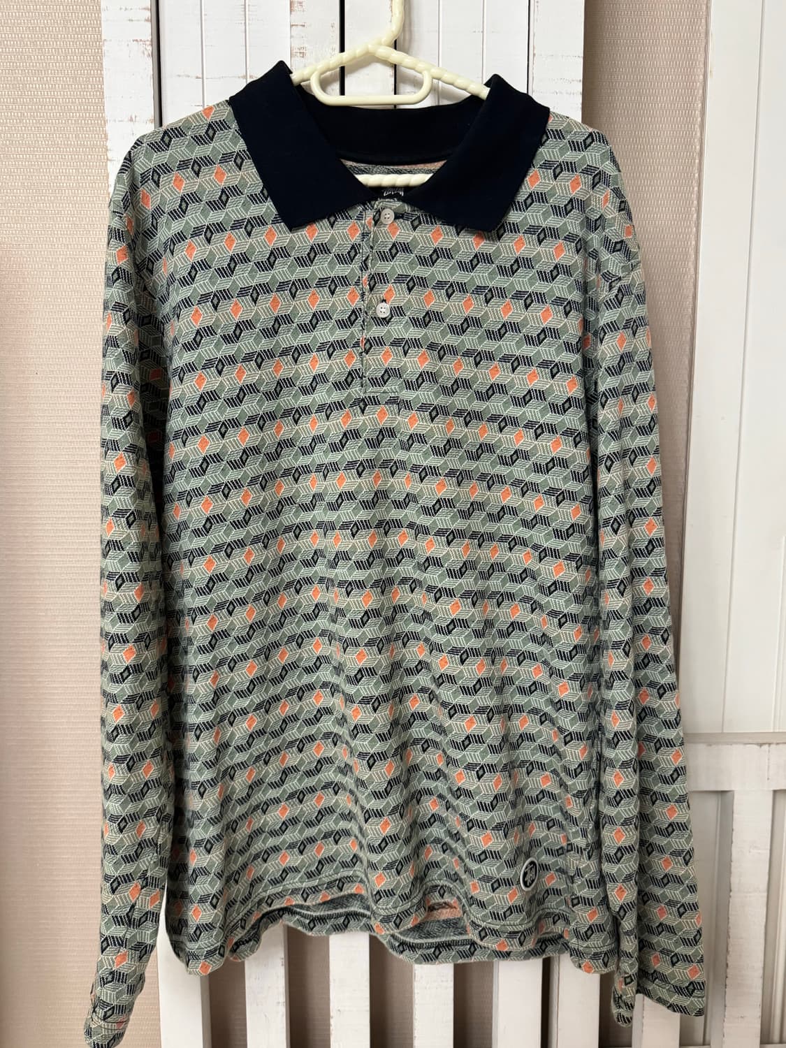 스투시 다이아몬드 패턴 폴로셔츠  올리브 상품이미지1