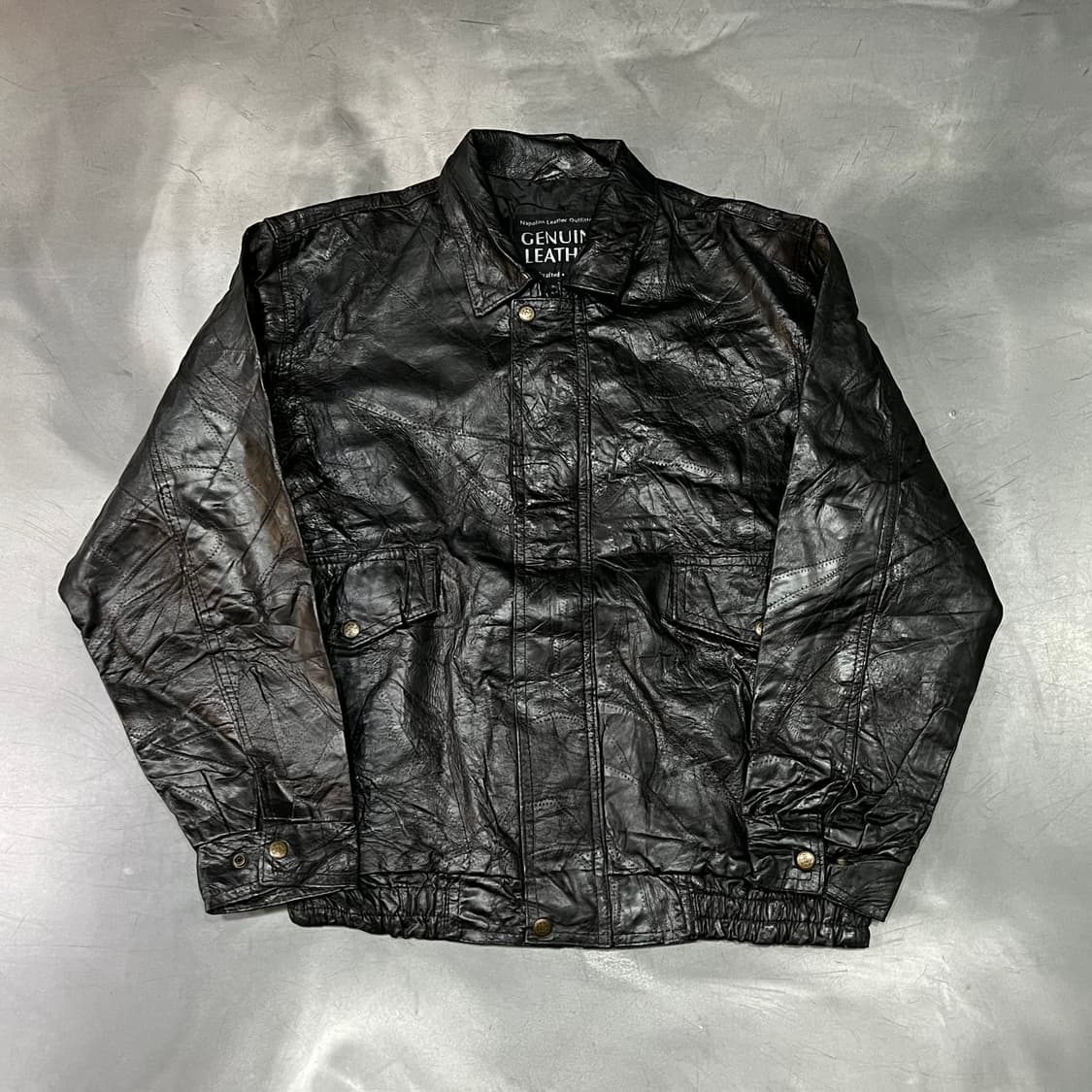  빈티지 스티치 리얼레더 카라 자켓 y15043 상품이미지1