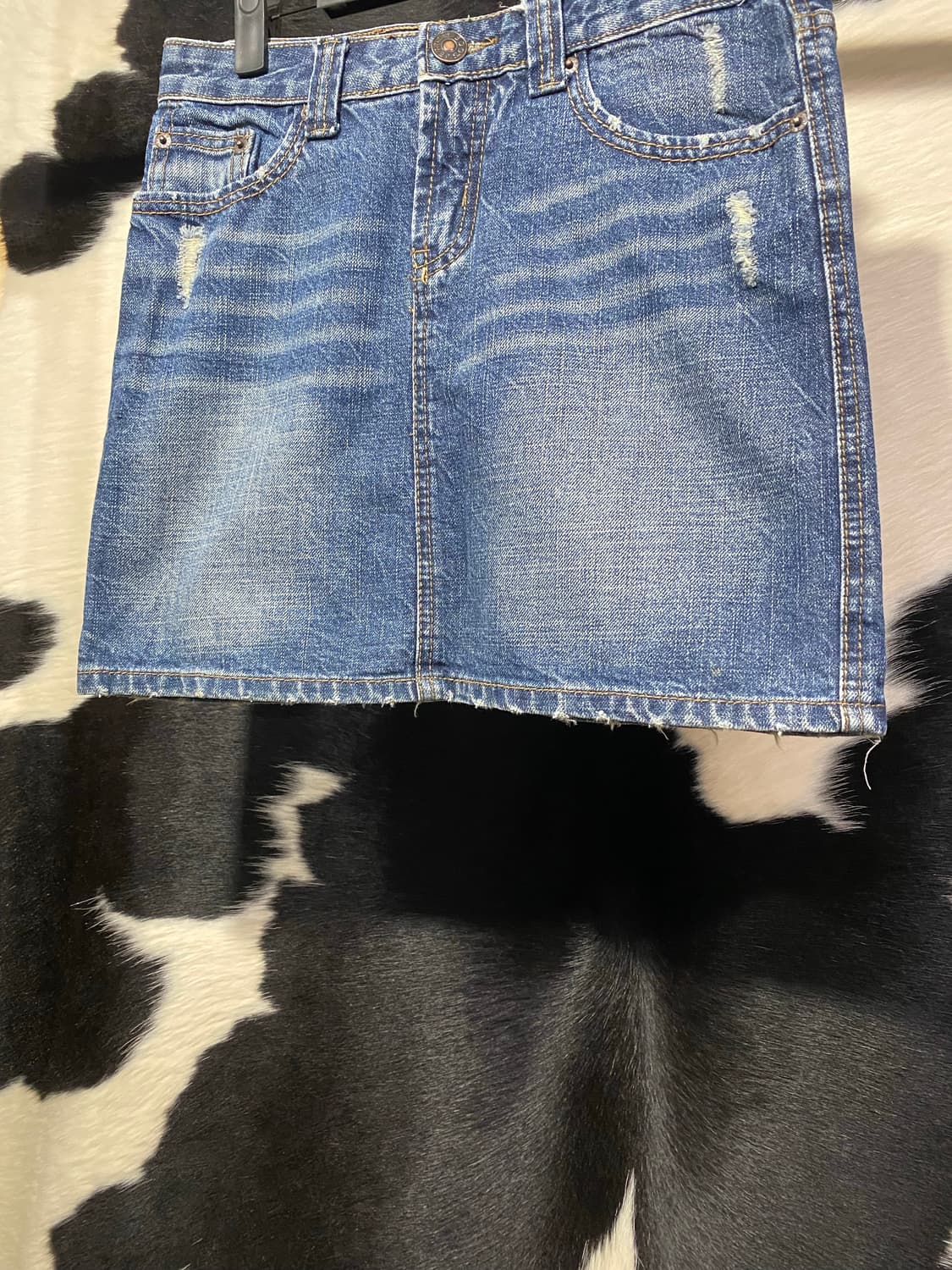 Boo’s jeans 데미지 디테일 데님 미니스커트 상품이미지5