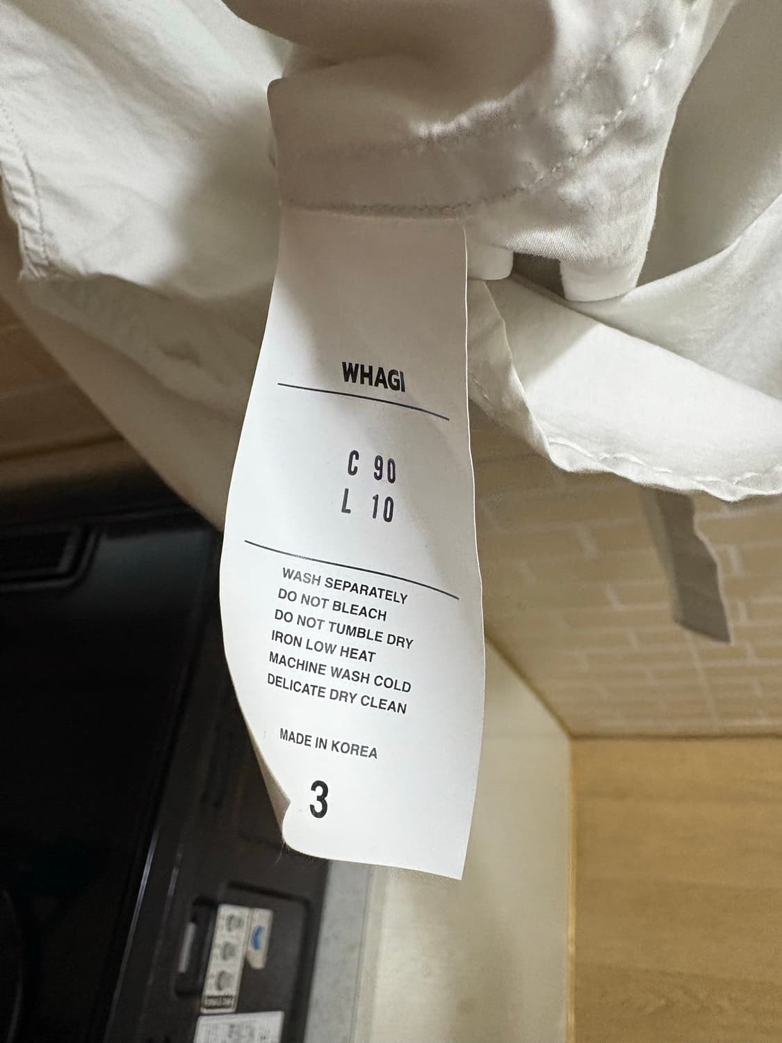 와기 - 아기택트 셔츠. 화이트 그레이 컬러 3사이즈 상품이미지8