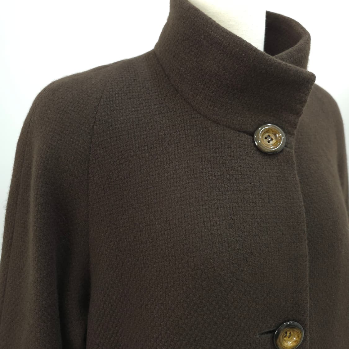 캐시미어 100 하이넥 진브라운 롱 코트  상품이미지7