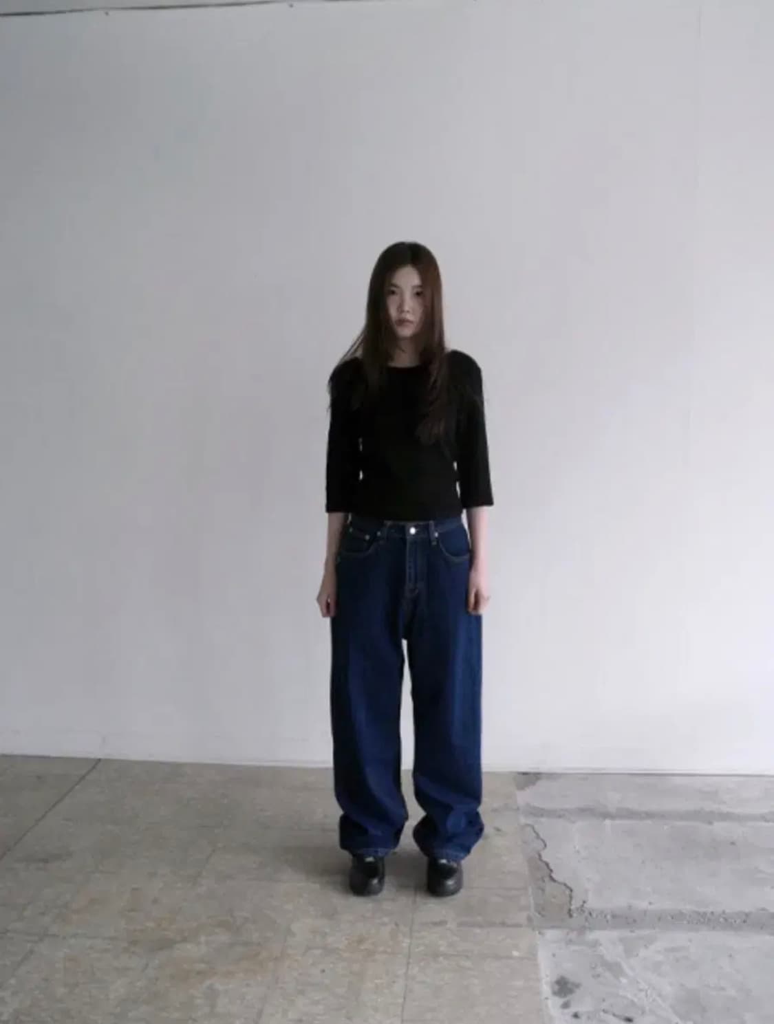 애프터먼데이 7부 티셔츠 - 블랙 상품이미지2