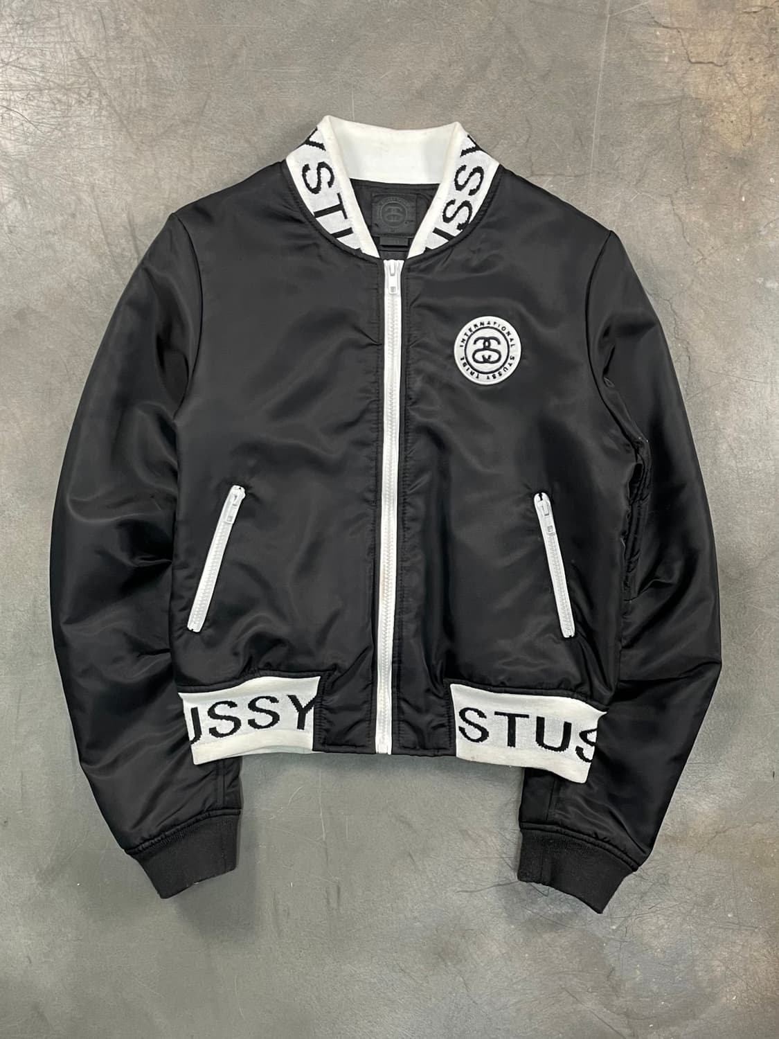 스투시 SS링크 크롭 바시티 자켓 상품이미지1