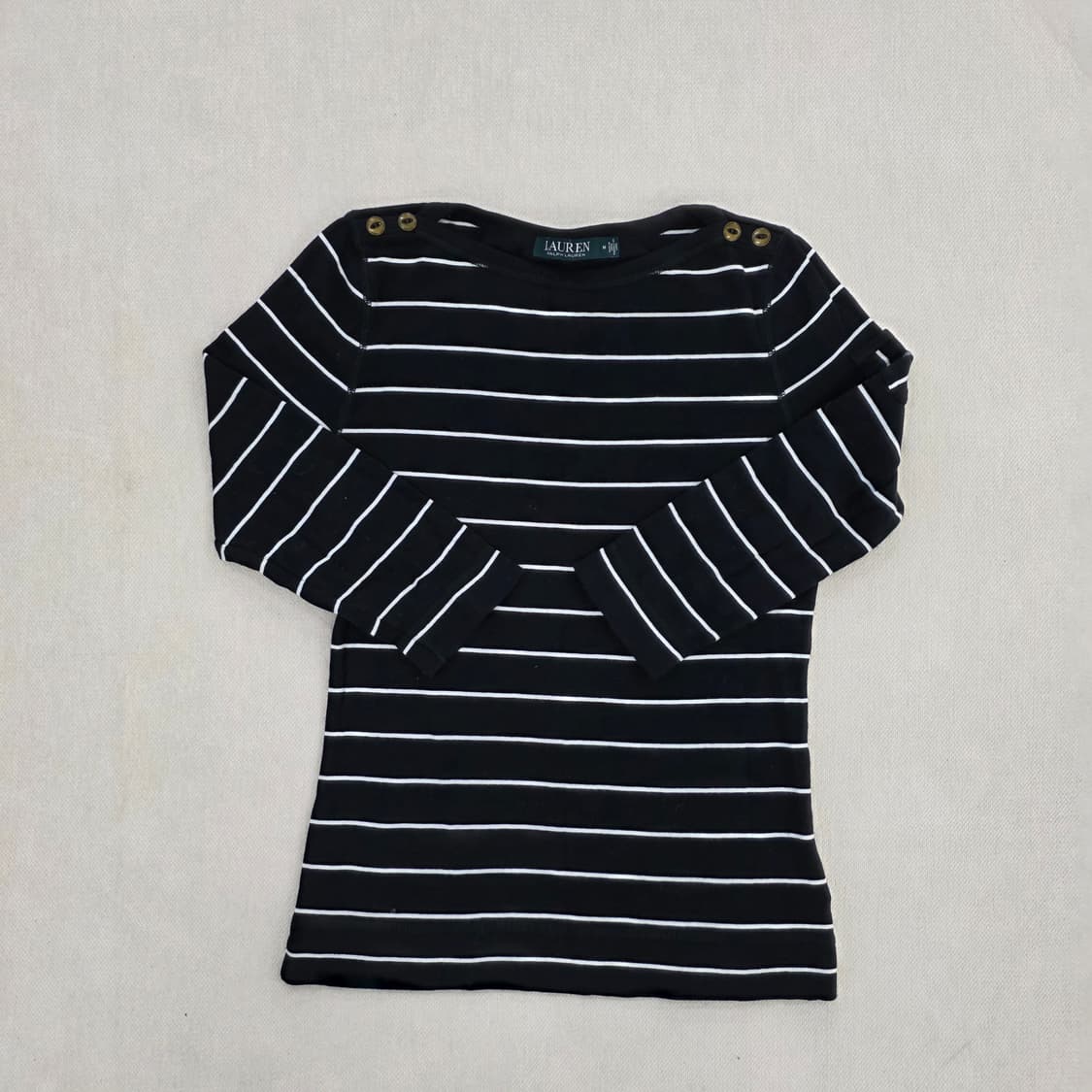 [M] 로렌 랄프로렌 여성 스트라이프 긴팔티 1231J 상품이미지1