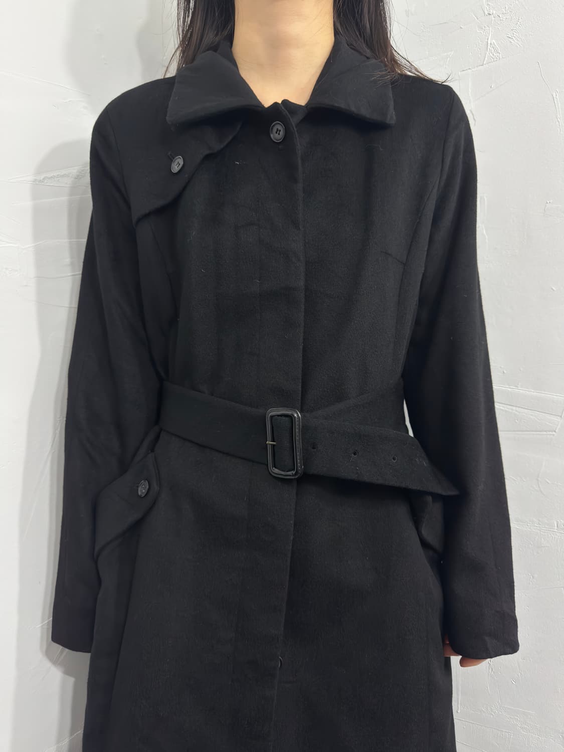 chrome belt cashmere long coat 상품이미지3