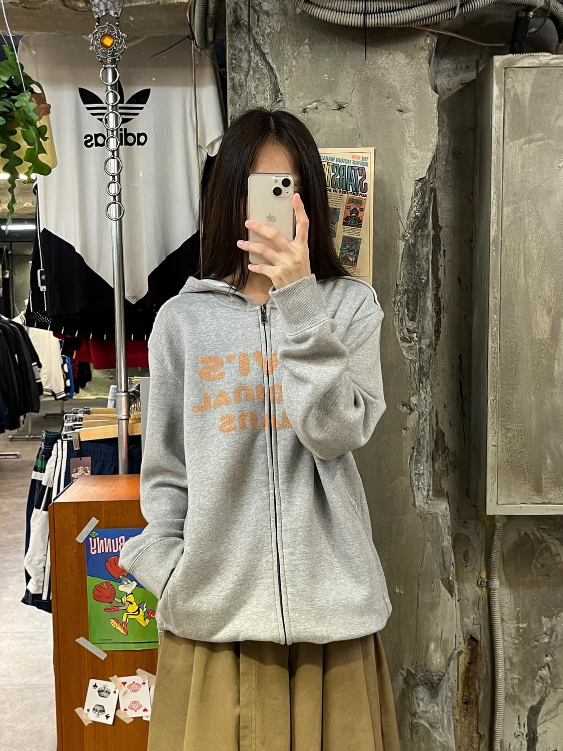 리바이스 오리지널 진스 후드집업 그레이 XL #csz435 상품이미지2