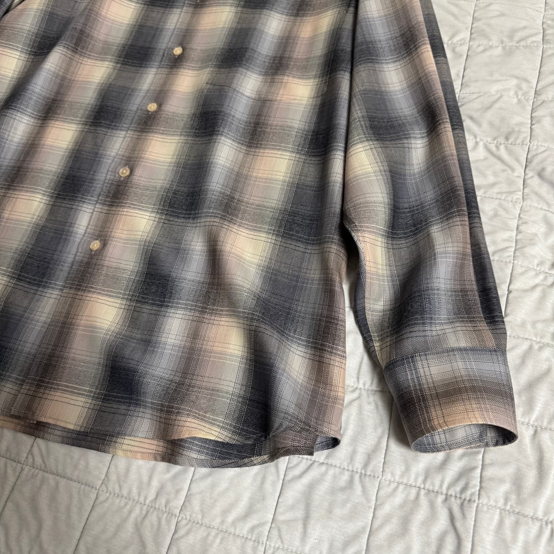 [4]24AW 오라리 슈퍼 라이트 울 체크 셔츠 베이지 블루 체크 상품이미지4
