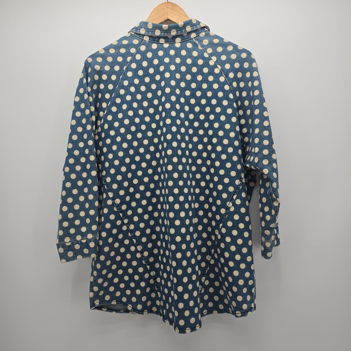 CONCORDANCE 데님 도트 롱 셔츠 블라우스 [B40369] 상품이미지6