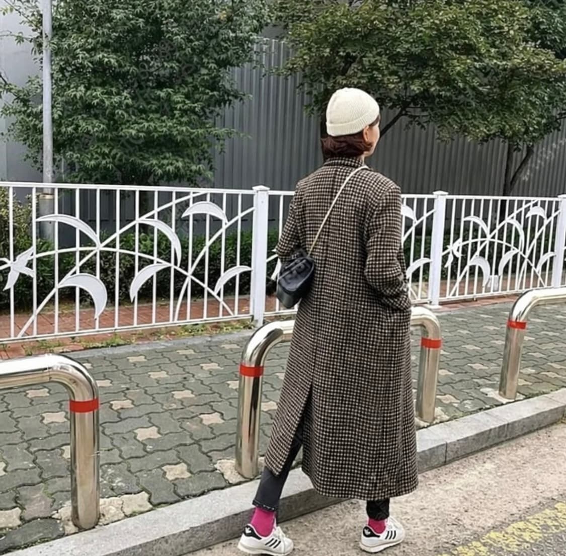 IMVELY 프리미엄 블리라벨 울 체크 더블 롱코트 프리 상품이미지4