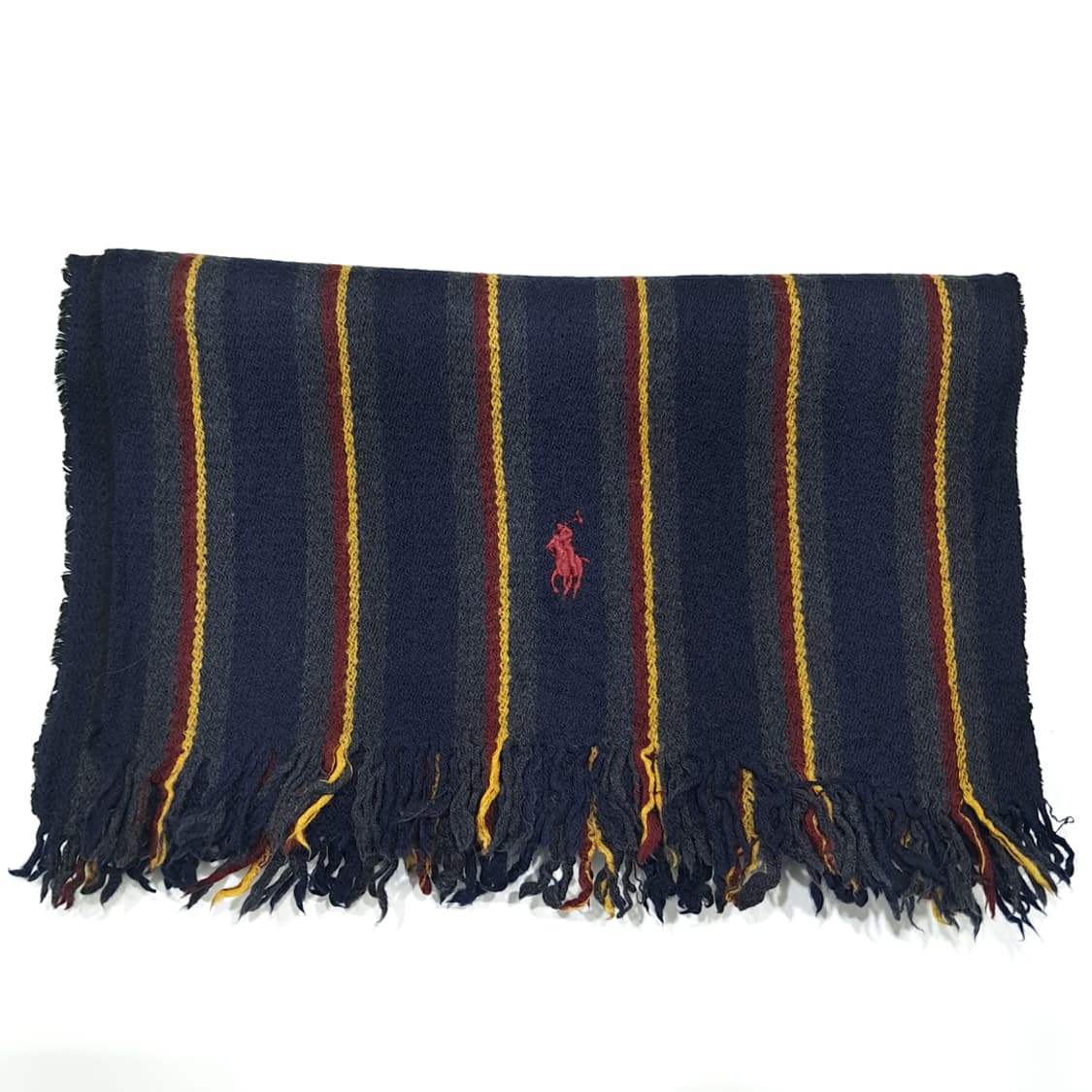 MX510 폴로 90s 이태리판 울 스트라이프 레드포니 머플러 목도리 상품이미지7