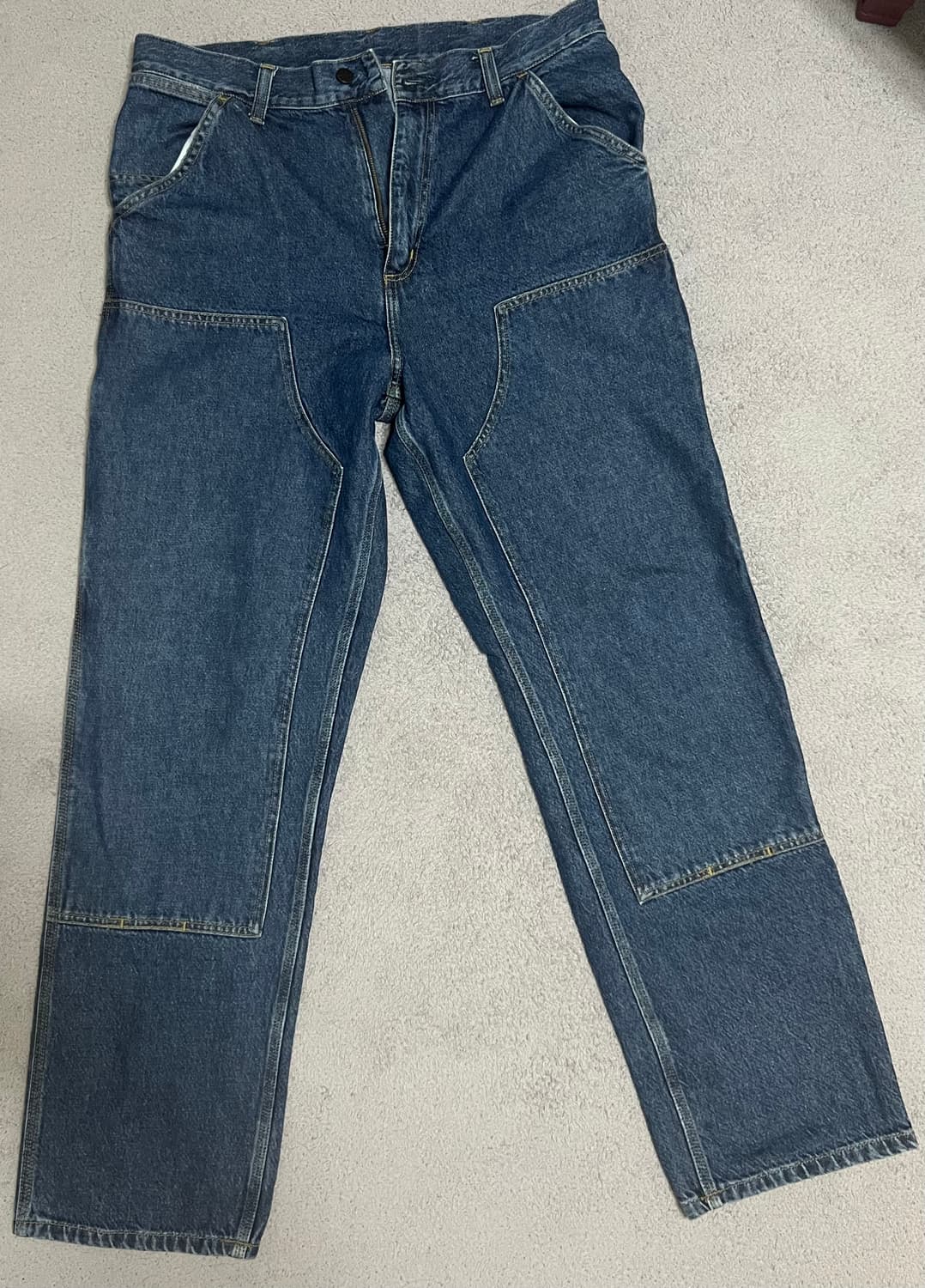 칼하트 WIP 페어필드 데님 더블 니 팬츠 블루 스톤 워시드 상품이미지1