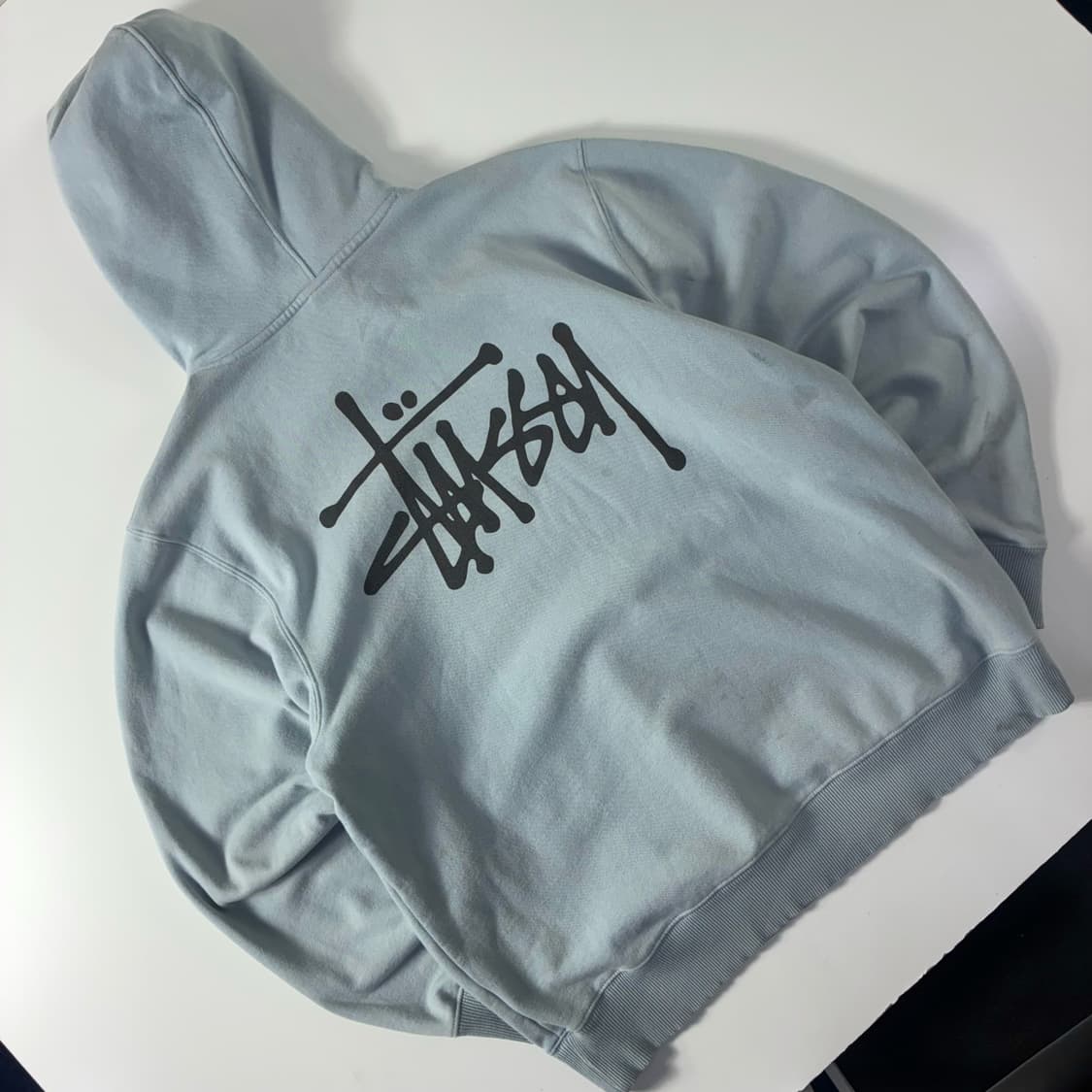 Stussy  스투시 베이직 피그먼트 다이드 라이트블루 후드티  상품이미지1