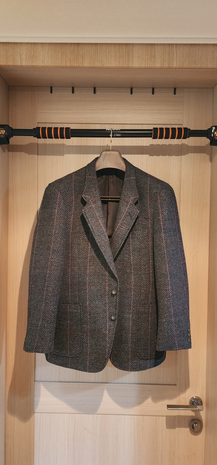 브라운 헤링본 트위드자켓 L 상품이미지1