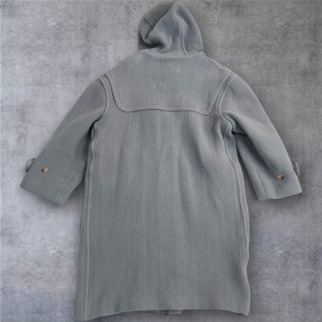 글로버올 GLOVERALL 파스텔블루 그레이 헤링본 더플코트 EUR 38 상품이미지8