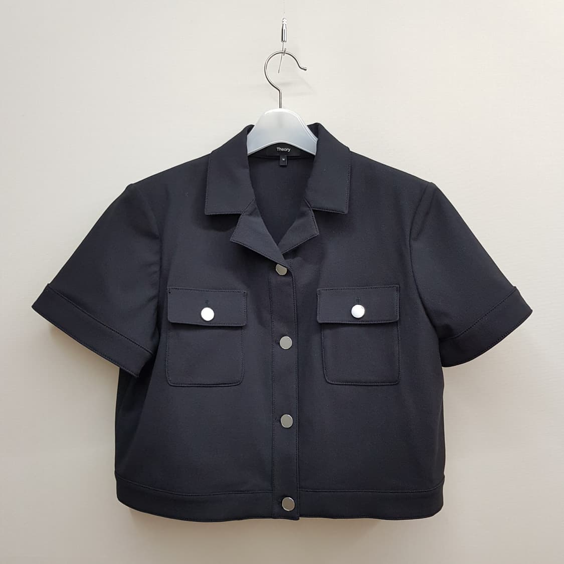 띠어리 크롭 네오테릭 트윌 반팔 자켓 14사이즈 상품이미지2