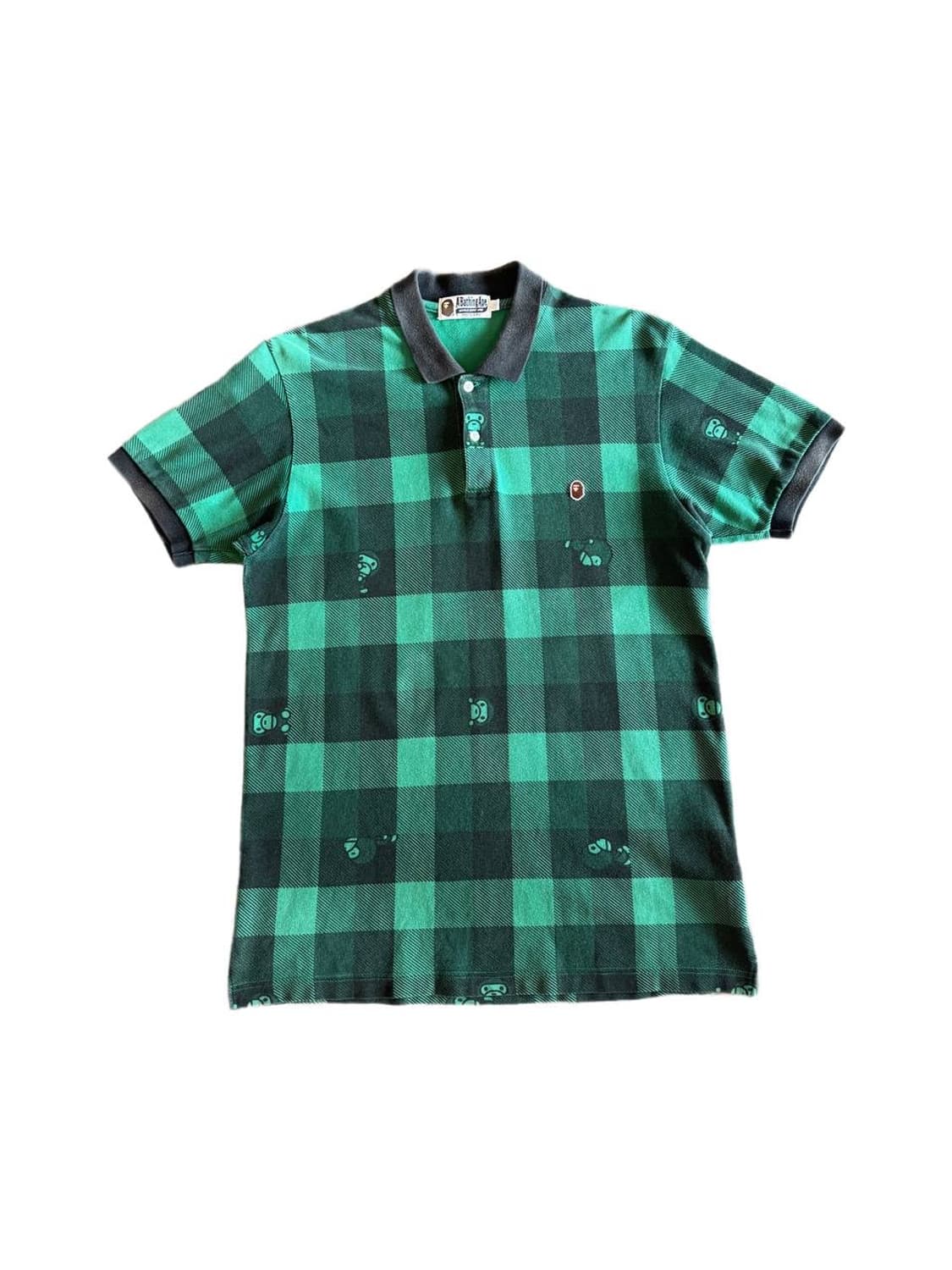 베이프 체크 반팔 폴로셔츠 상품이미지1