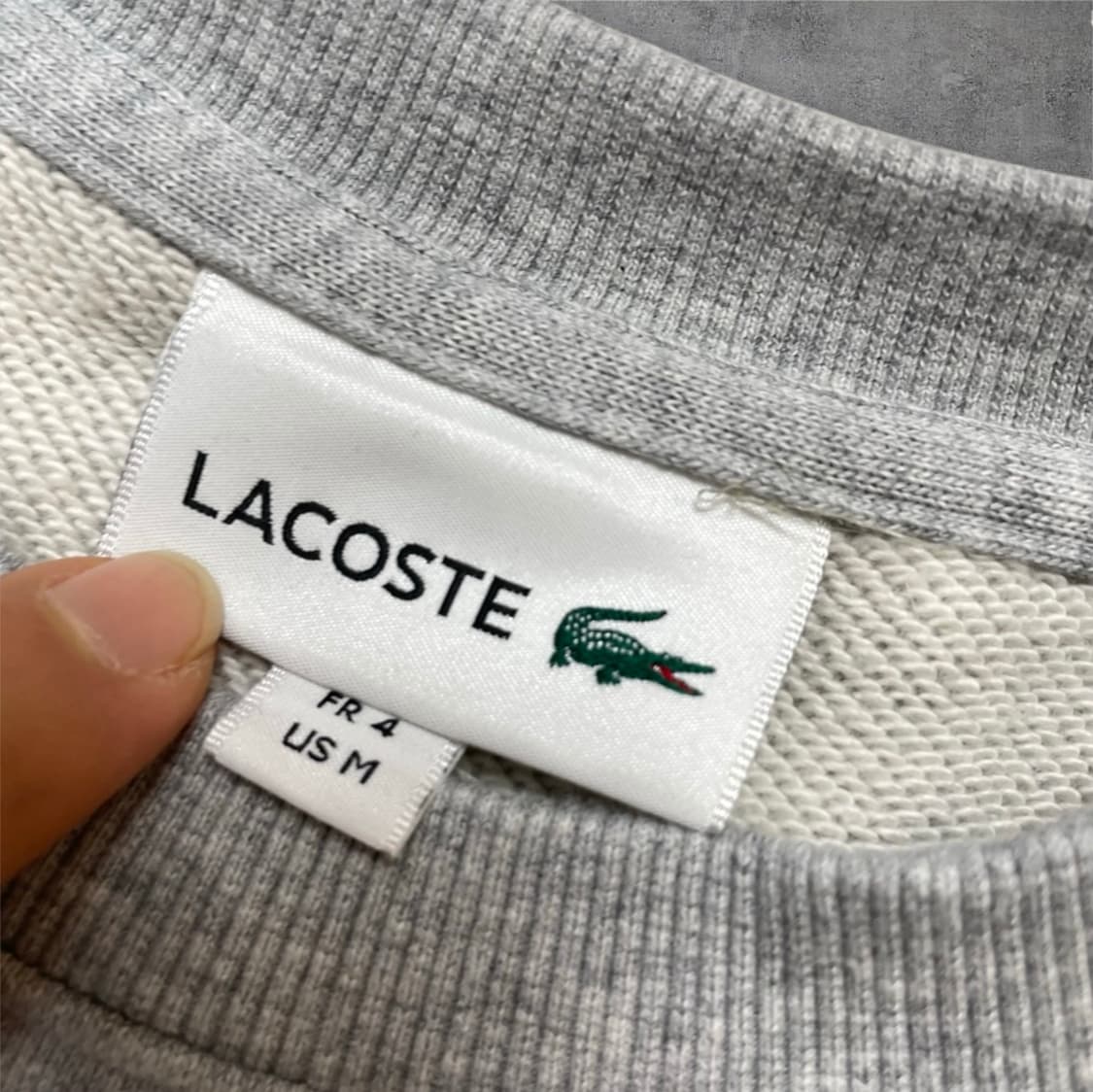 라코스테 Lacoste 라이트그레이 크루넥 코튼 맨투맨 4 (100) 상품이미지2