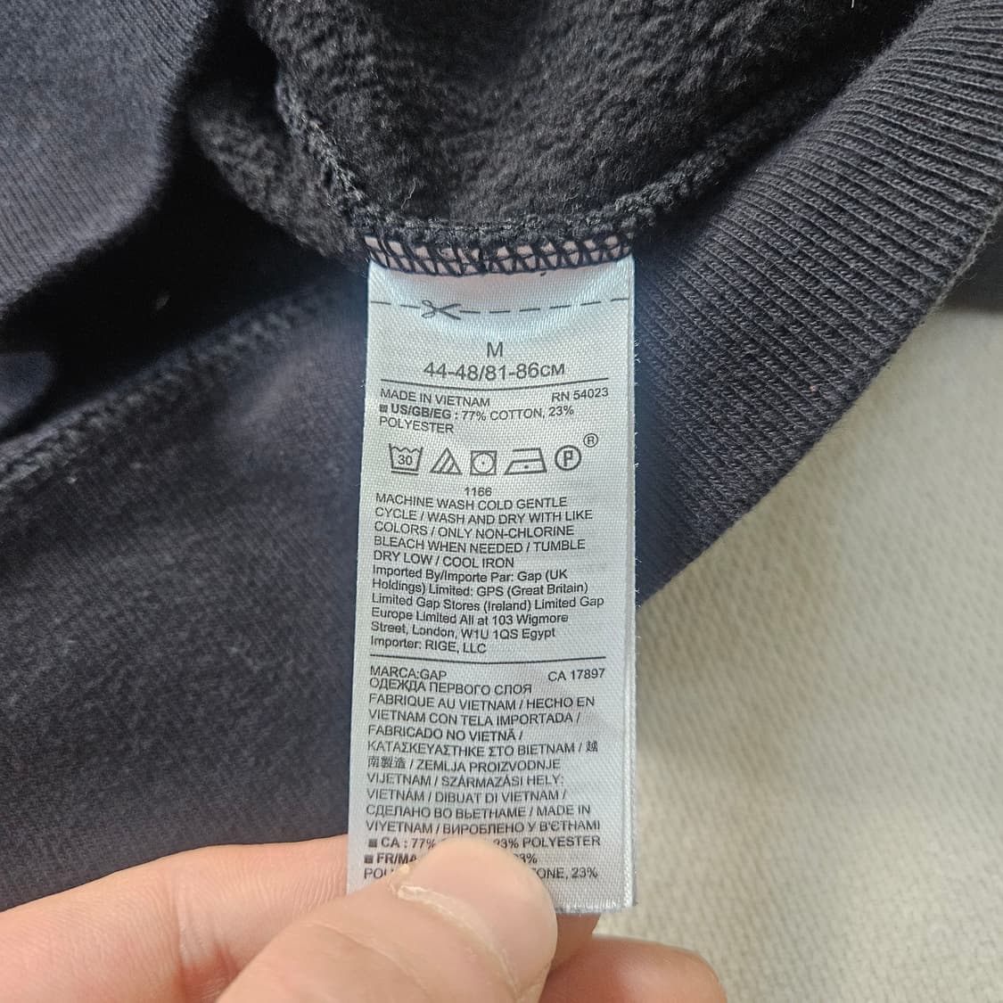 M 갭 블랙 기모 후드티 0325Y 상품이미지4