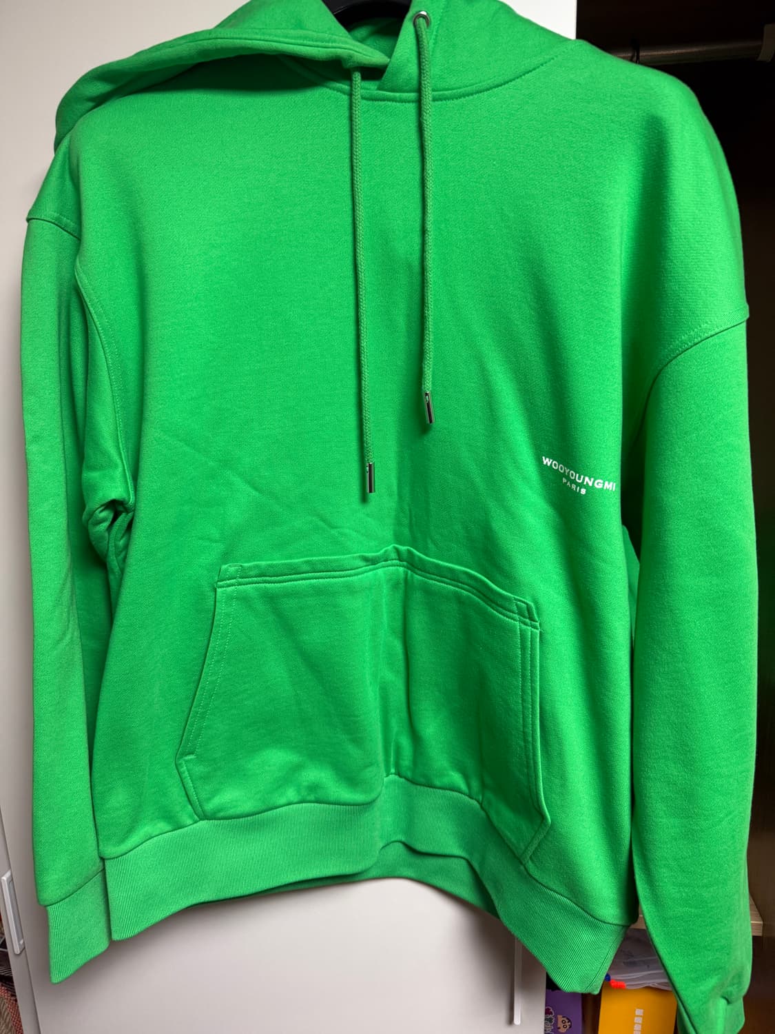 우영미 플라워 프린트 백로고후드 그린(48) 상품이미지1