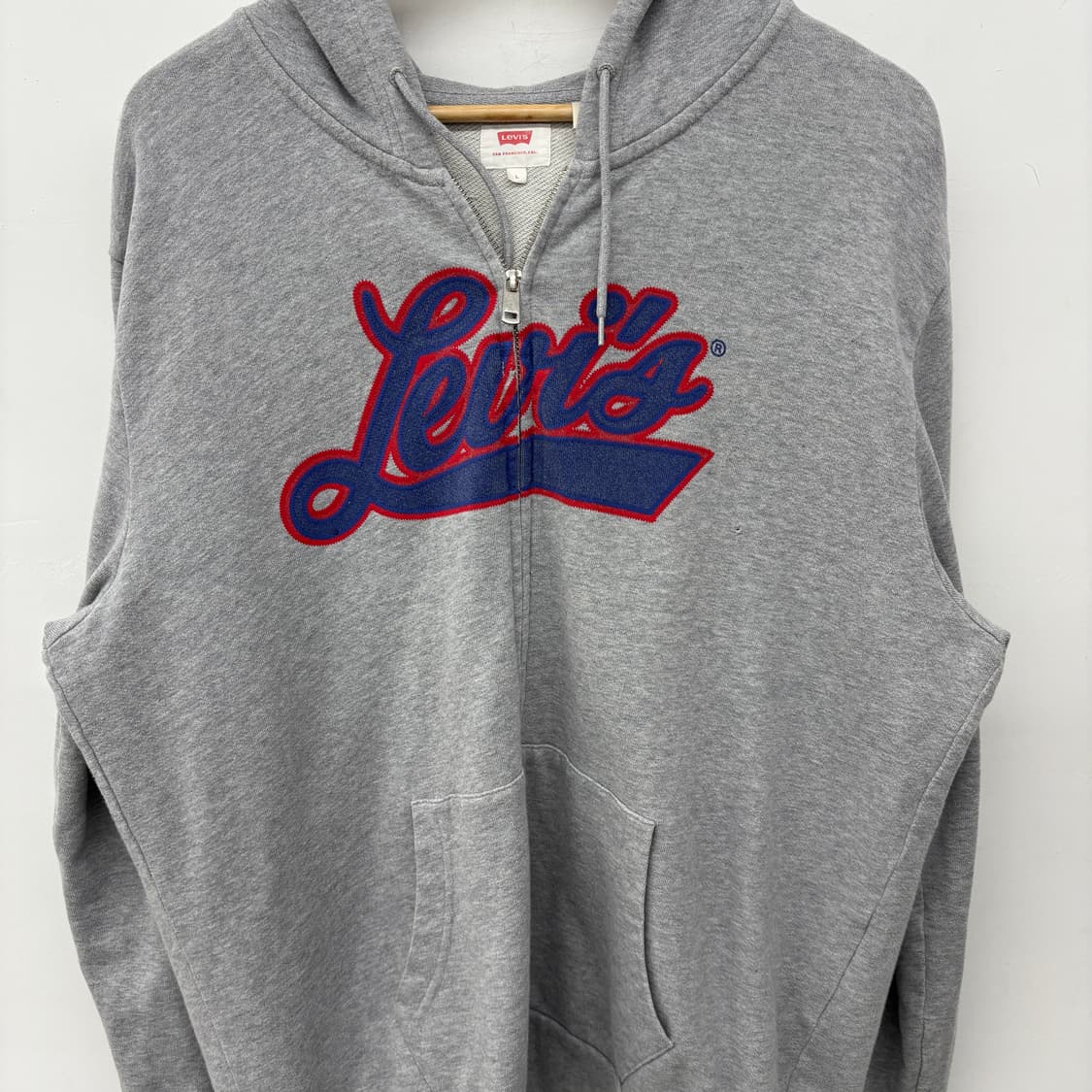 리바이스 로고 그레이 후드집업 남L 상품이미지2