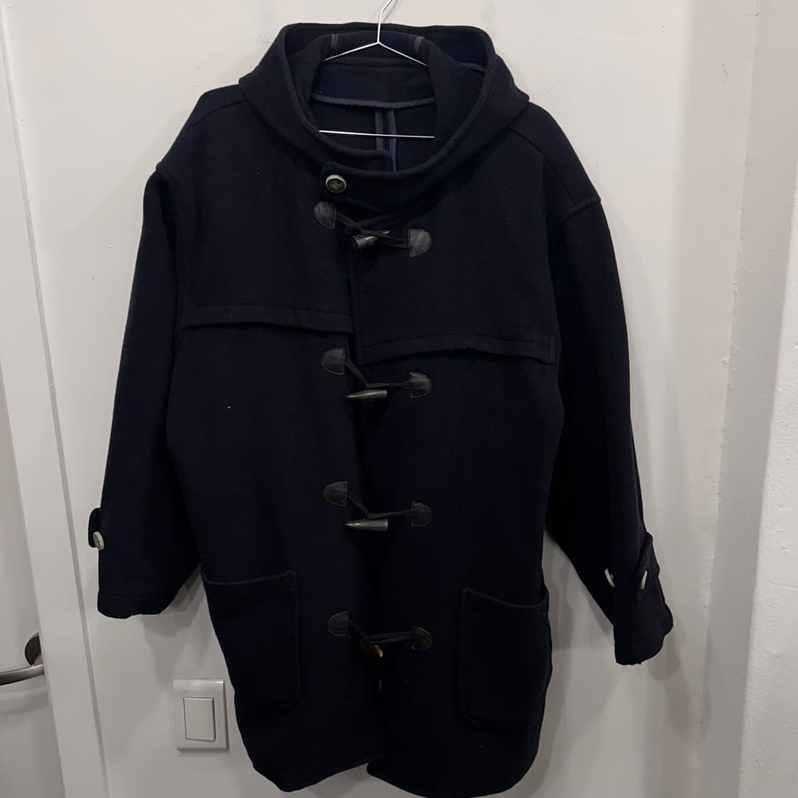 인터메조 울 피콕 후드 상아 더플 롱코트 상품이미지2