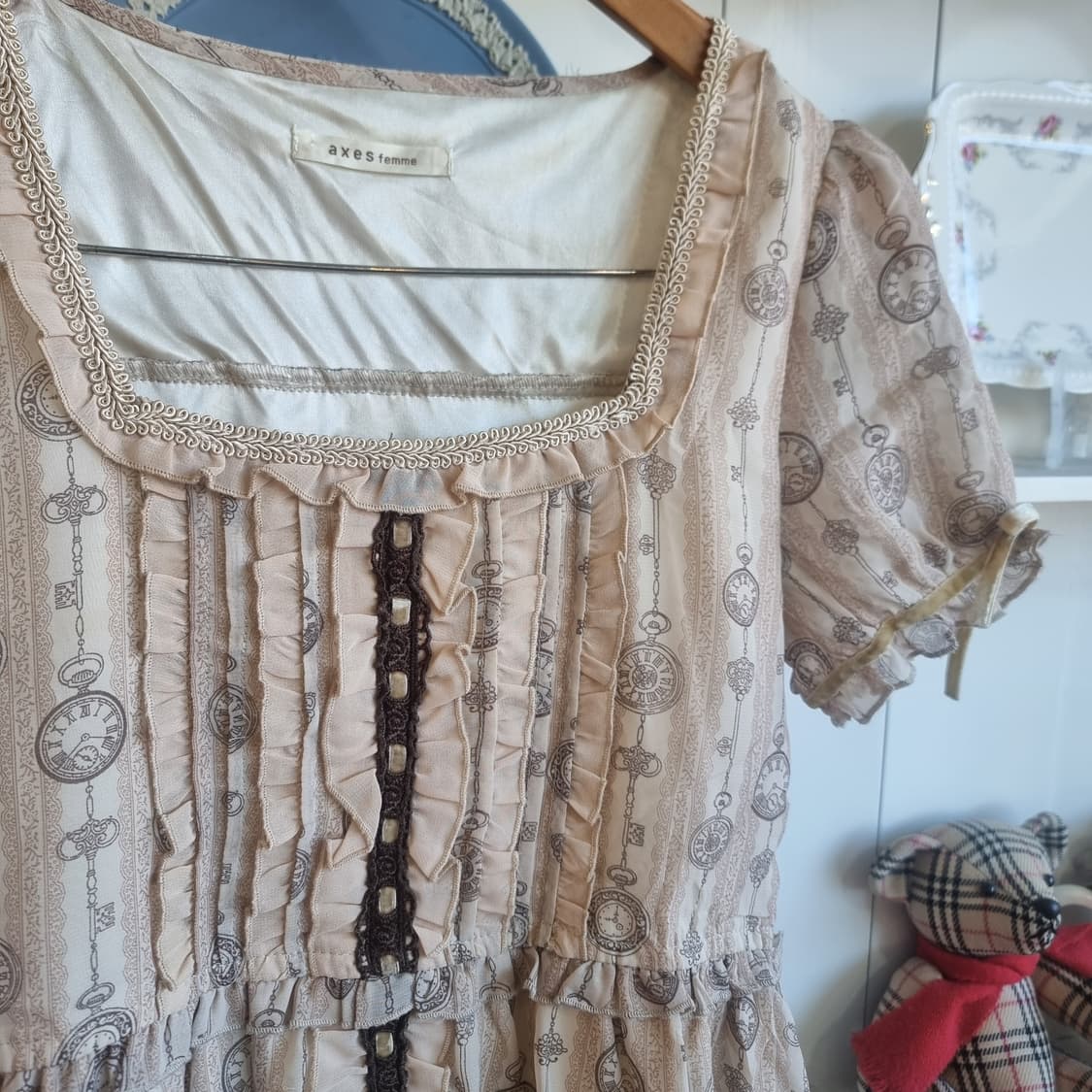 axes femme(액시즈팜) 앤틱 포켓워치 프릴 원피스 상품이미지2