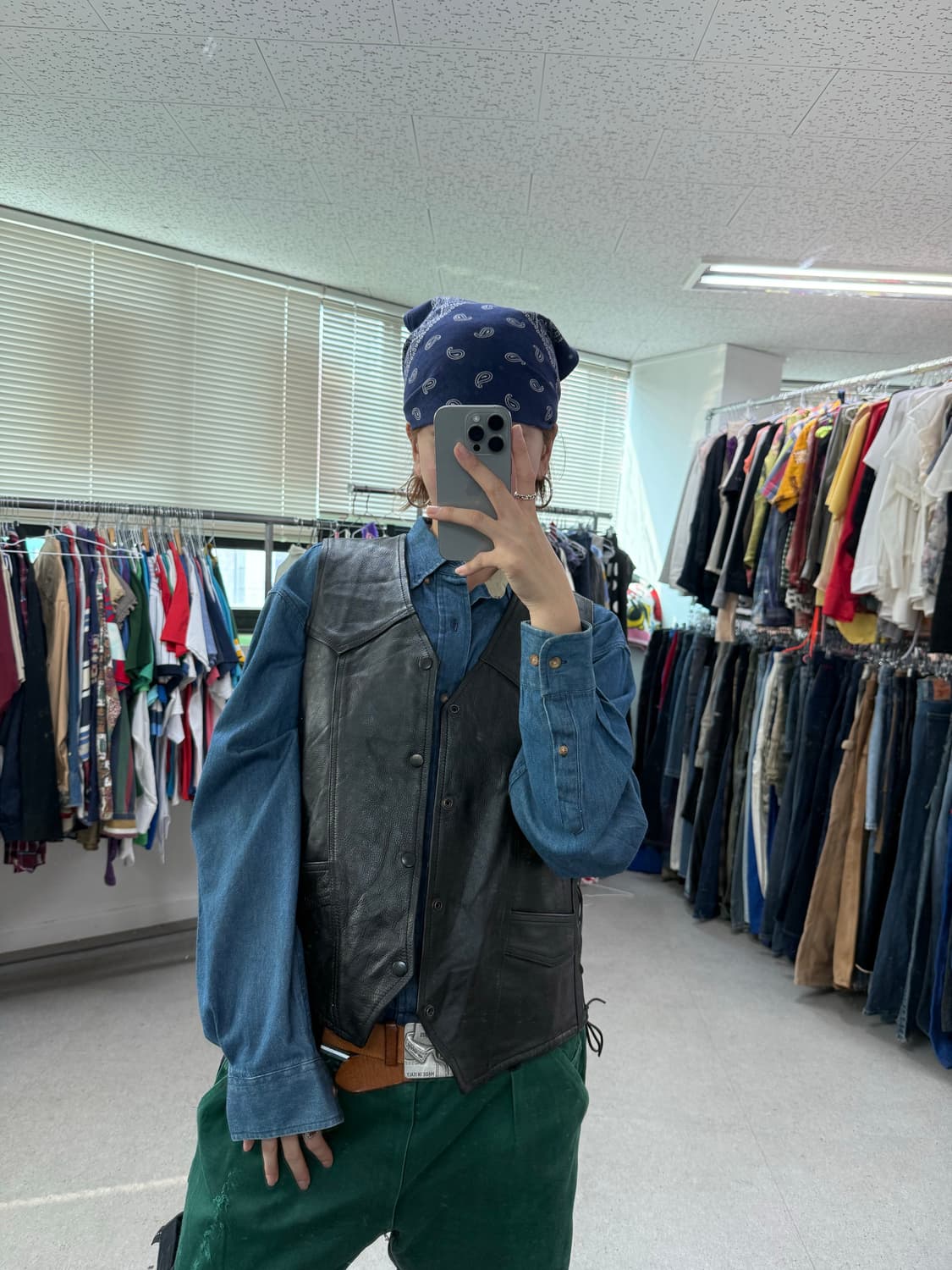 Usa leather vest 가죽 상품이미지7