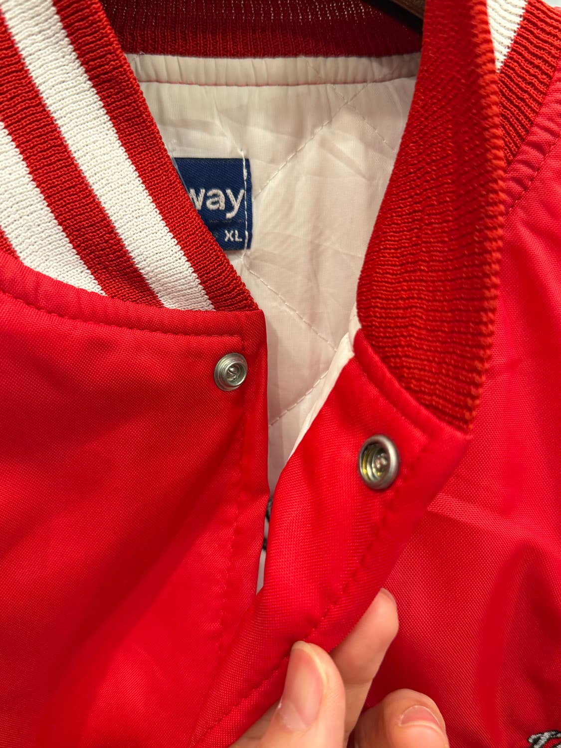 90s Holloway 할로웨이 스타디움 새틴 자켓 (made USA) 상품이미지3