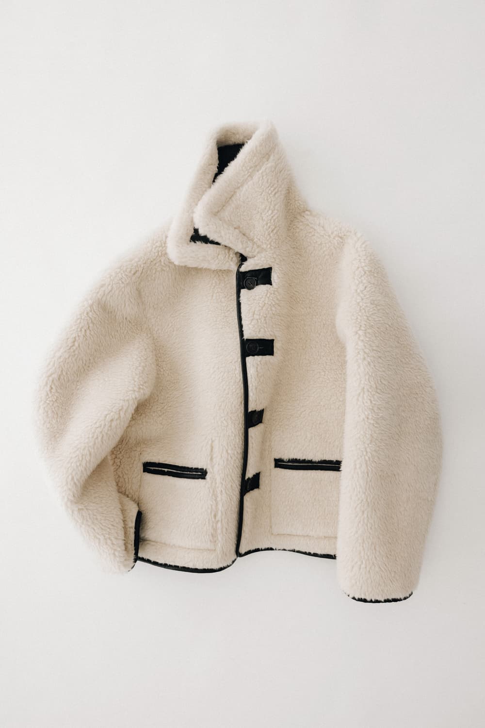 파사드패턴 빈티지 램스울 리버시블 무스탕 - 블랙 S 상품이미지3