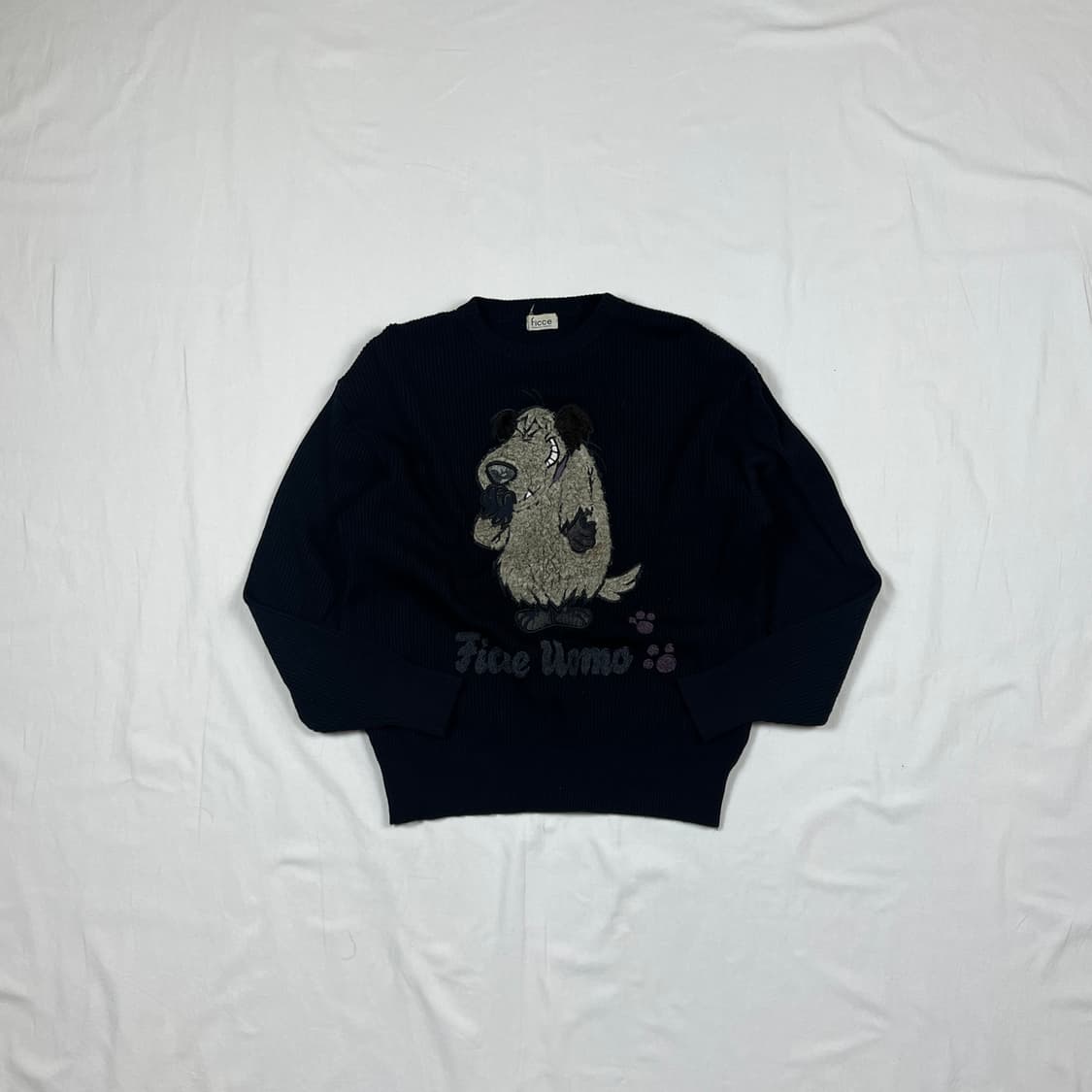 90‘s 96년도 ficce 웨키레이스 머틀리 카툰 니트 상품이미지1